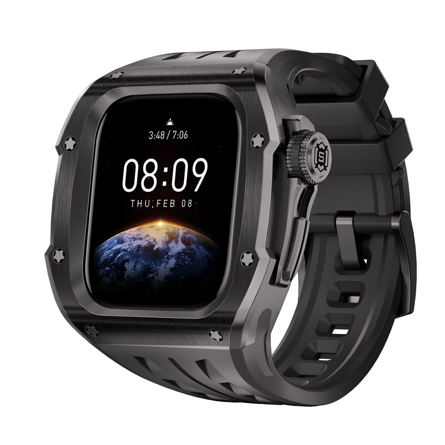 Für Apple Watch Series 10 46mm Hochwertiges Silikon Arm Band mit Metall Gehäuse