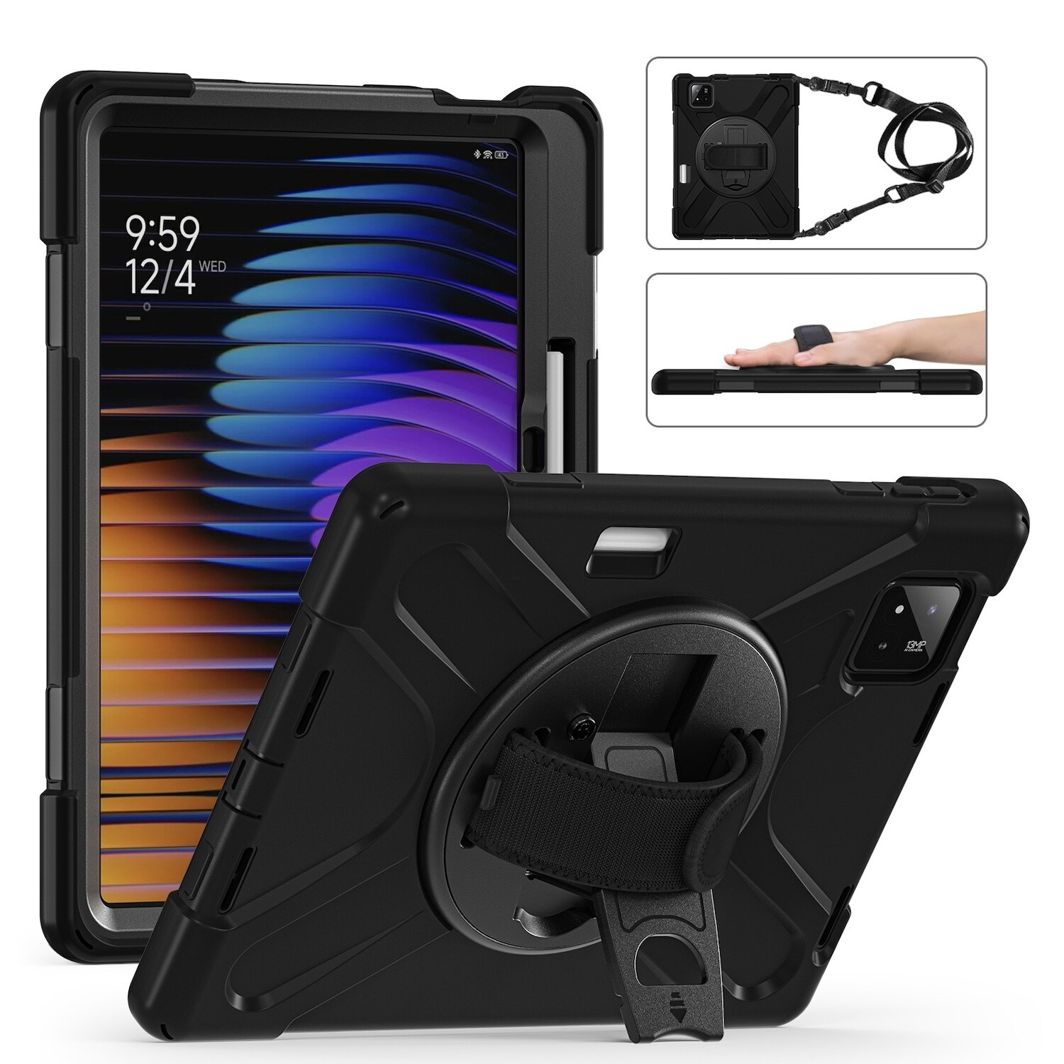 F&uuml;r Xiaomi Pad 7 / 7 Pro Silikon Hybrid Tasche Schultergurt Halterung - Bild 1