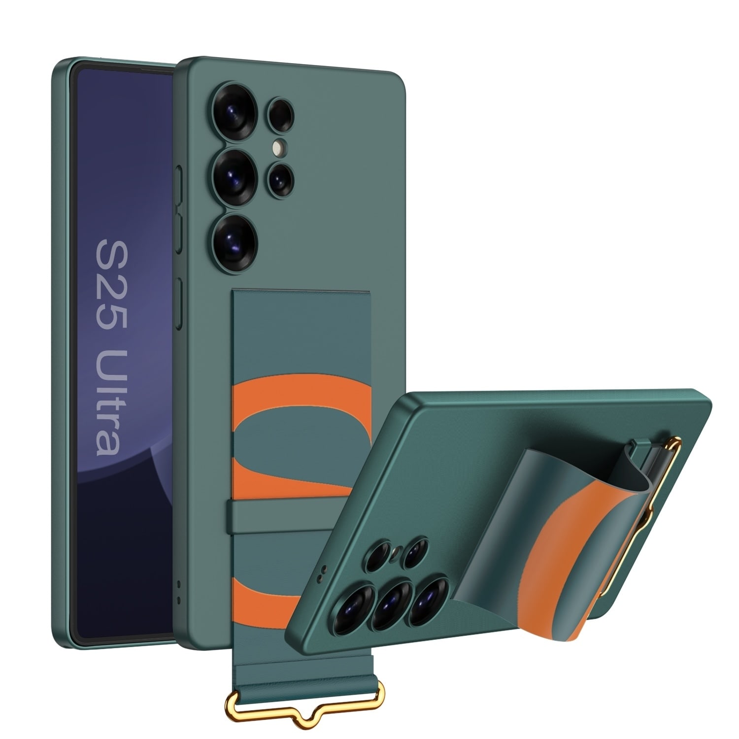 F&uuml;r Samsung Galaxy S25 Ultra GKK Ultra d&uuml;nne H&uuml;lle Armband Halter Gr&uuml;n - Bild 1
