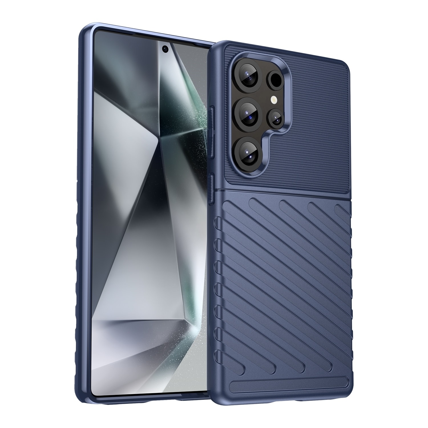 F&uuml;r Samsung Galaxy S25 Ultra Schockfeste Thunderbolt TPU H&uuml;lle Blau - Bild 1