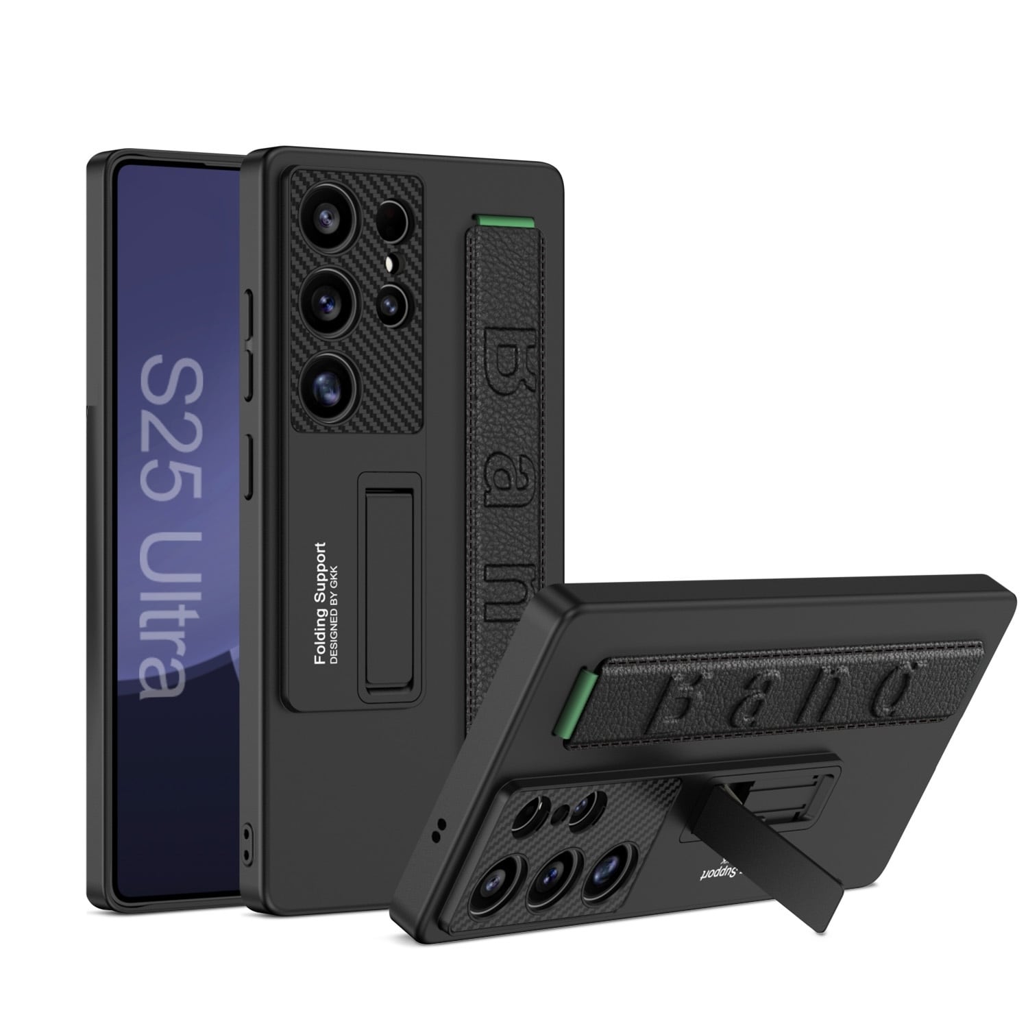 F&uuml;r Samsung Galaxy S25 Ultra GKK d&uuml;nne Armband Halterung H&uuml;lle Schwarz - Bild 1