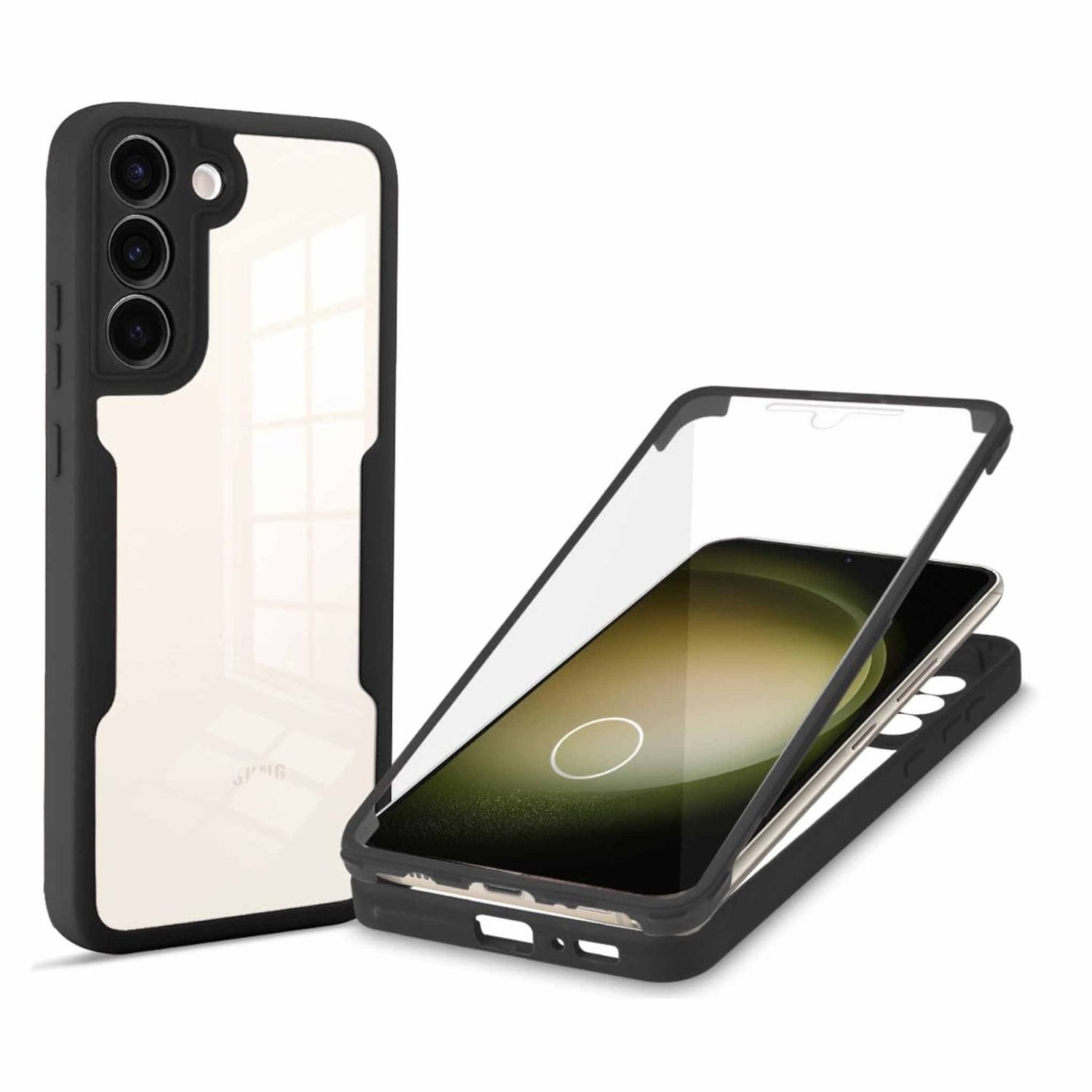 F&uuml;r Samsung Galaxy S25 Full Cover 360 Acrylic Hybrid TPU H&uuml;lle Schwarz - Bild 1