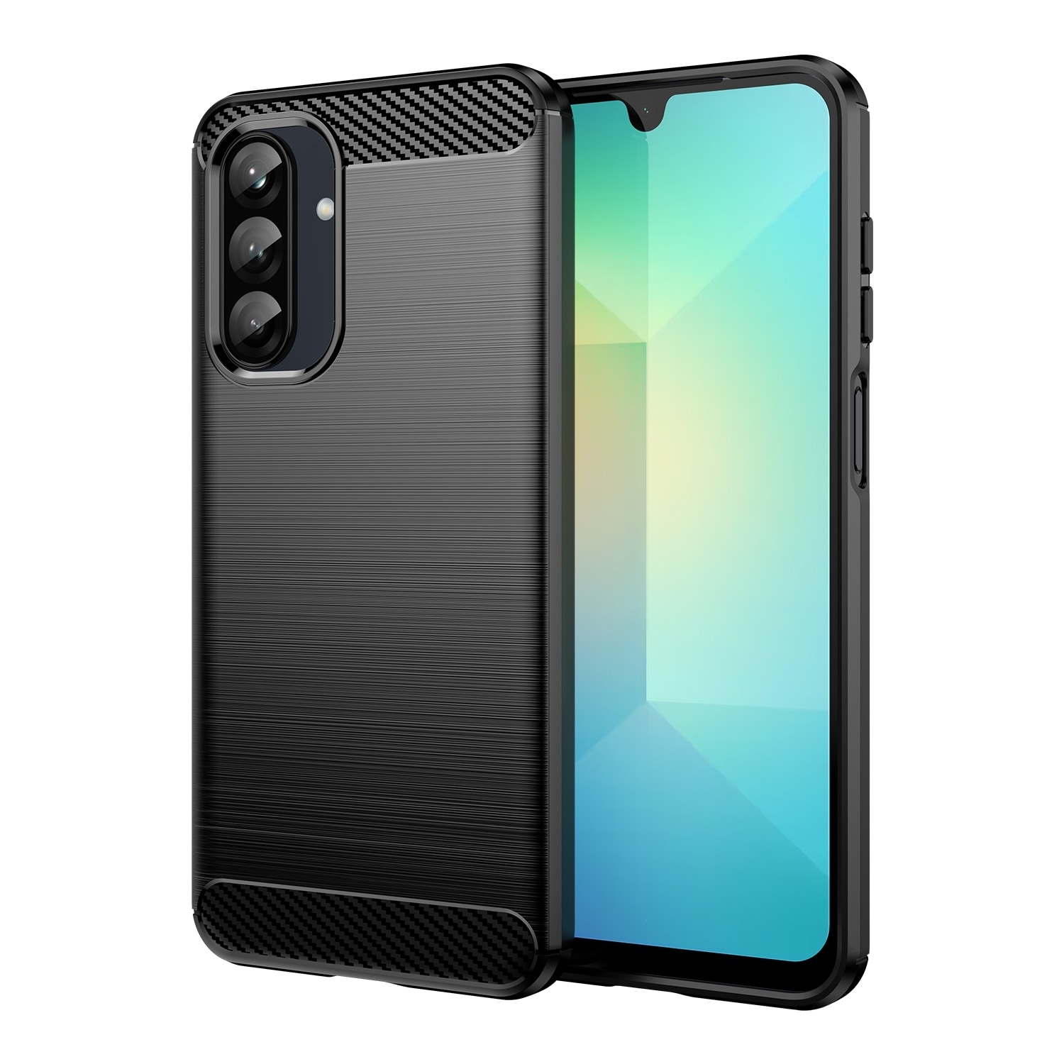 F&uuml;r Samsung Galaxy A26 5G Carbon Design Textur TPU Handy H&uuml;lle Schwarz - Bild 1