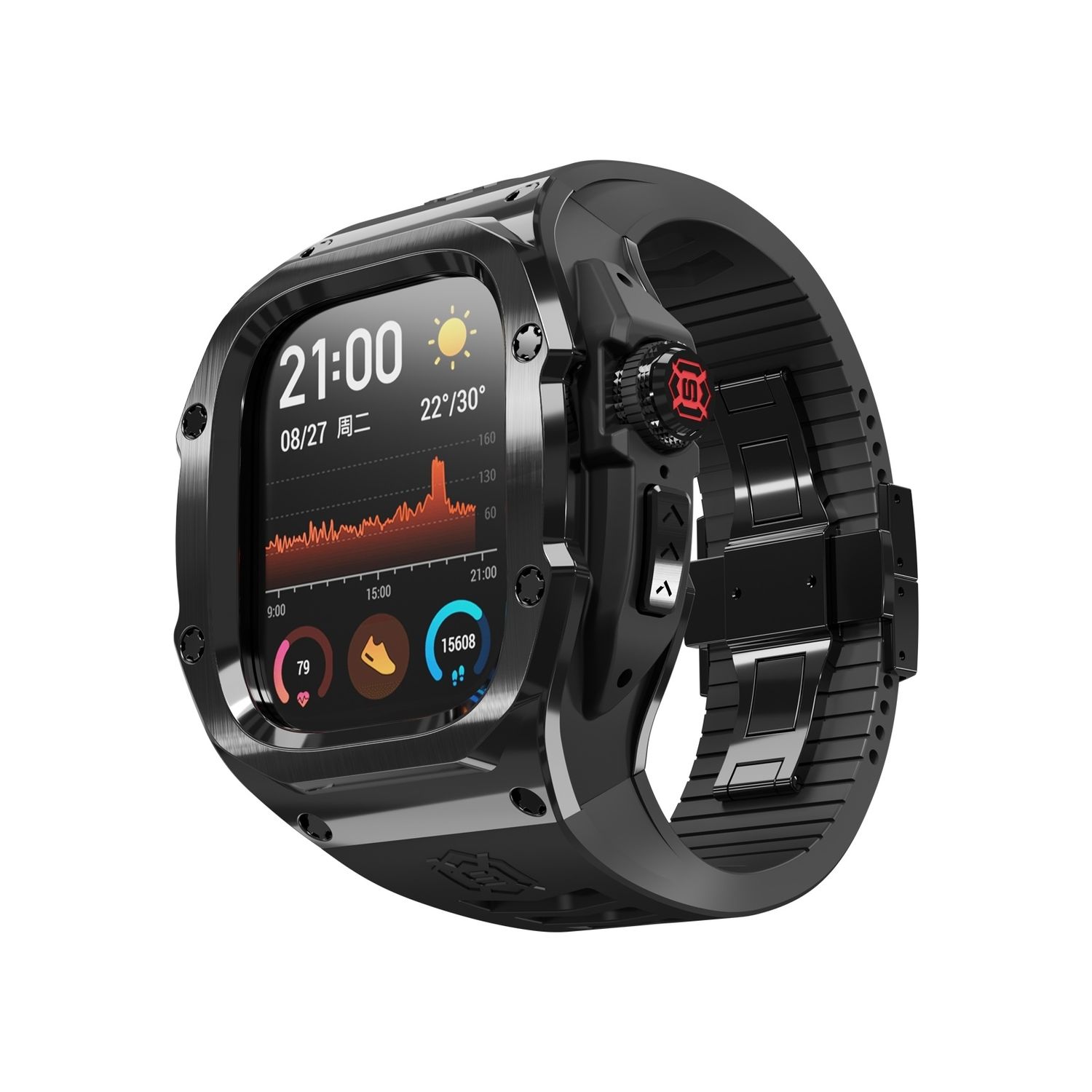 F&uuml;r Apple Watch Ultra 2 / 1 49mm Silikon Armband Metall Geh&auml;use H&uuml;lle - Bild 1