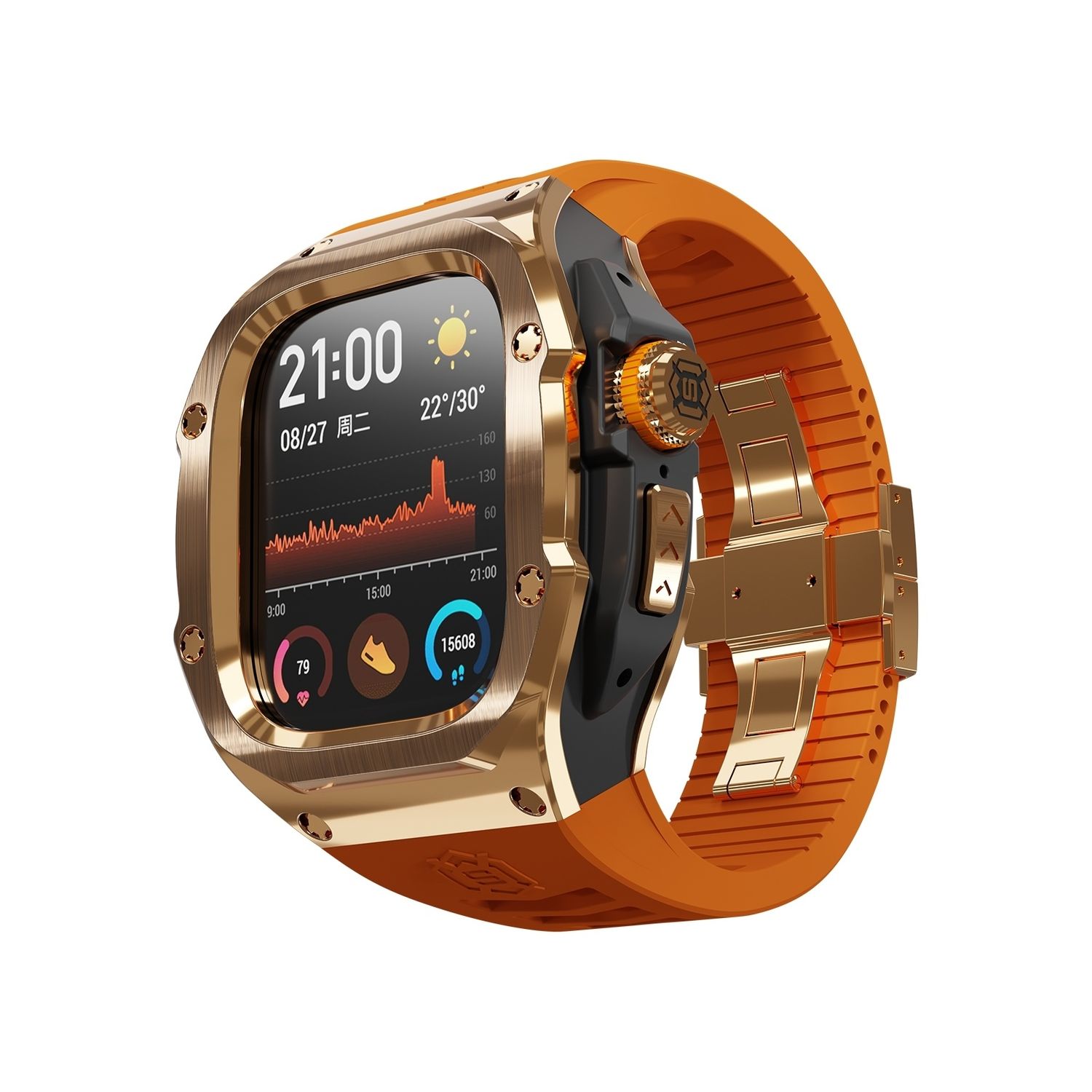 F&uuml;r Apple Watch Ultra 2 / 1 49mm Silikon Armband Metall Geh&auml;use H&uuml;lle - Bild 1