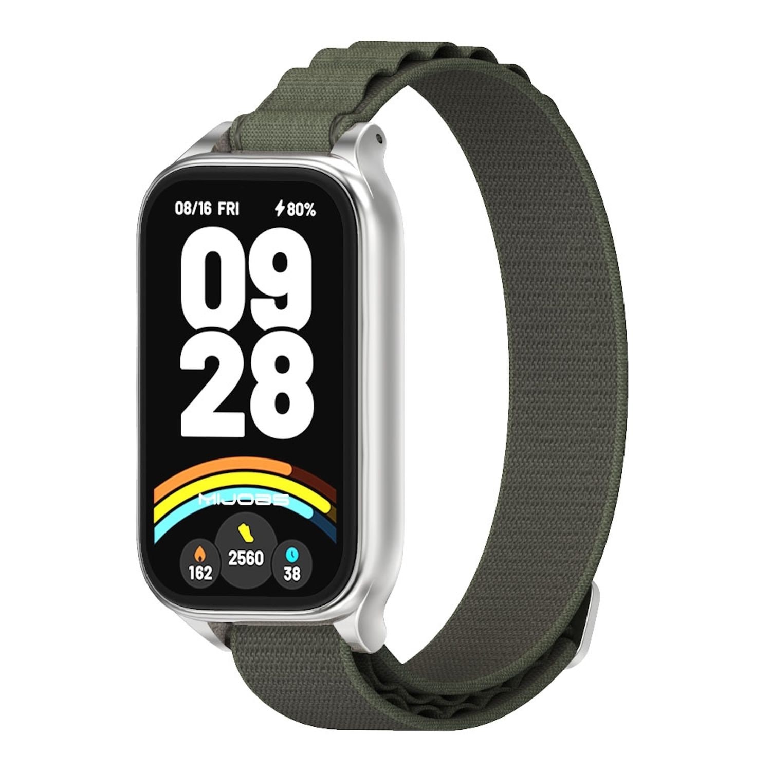 F&uuml;r Xiaomi Smart Band 9 Active / Redmi Band 3 Nylon Band Metallrahmen - Bild 1