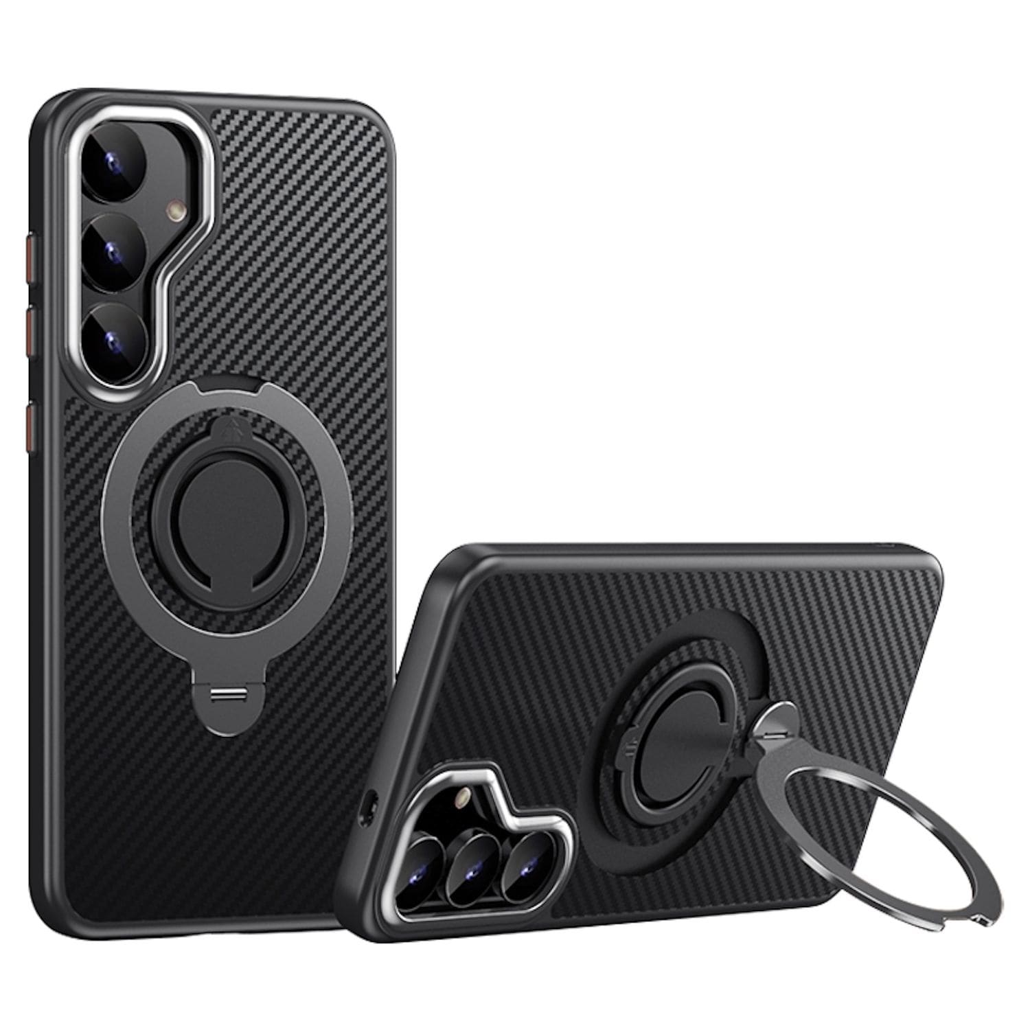 F&uuml;r Samsung Galaxy S25 MagSafe Carbon Design TPU Ring Schutz H&uuml;lle - Bild 1
