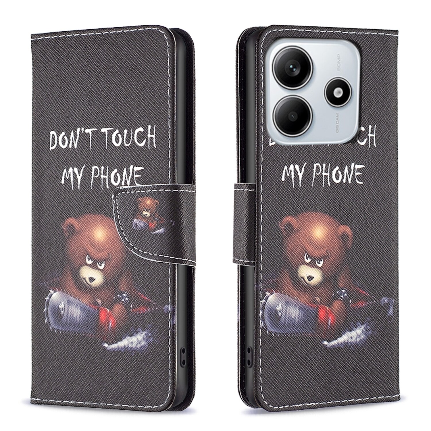 F&uuml;r Xiaomi Redmi Note 14 5G Kunstleder Book Wallet Design Tasche H&uuml;lle - Bild 1