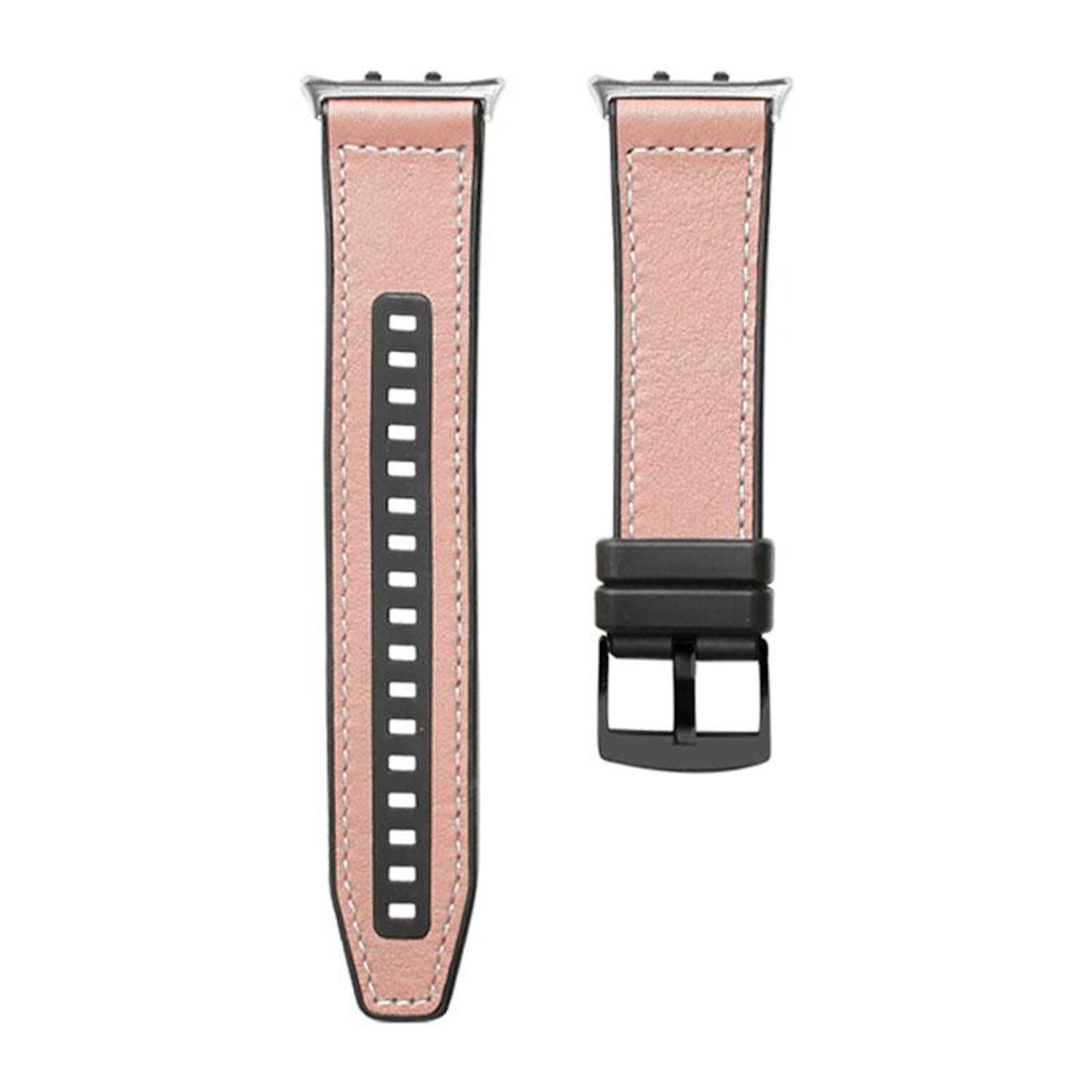 F&uuml;r Honor Watch 5 Hochwertiges Leder Hybrid Silikon Arm Band Rosa - Bild 1