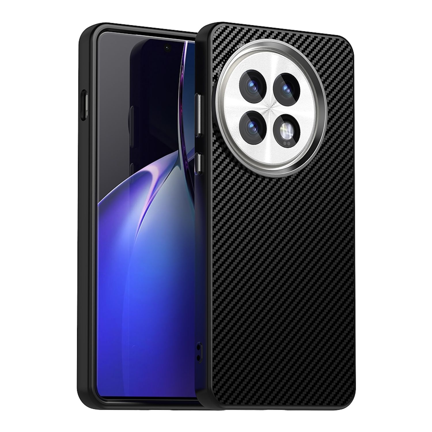 F&uuml;r OnePlus 13 Carbon Faser IMD Series Design Schutz H&uuml;lle Schwarz - Bild 1