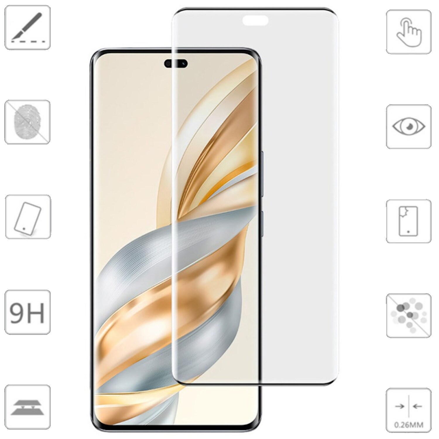 F&uuml;r Honor Magic 7 Lite / X9c 4D Full Curved LCD Hart Glas Folie Schutz - Bild 1