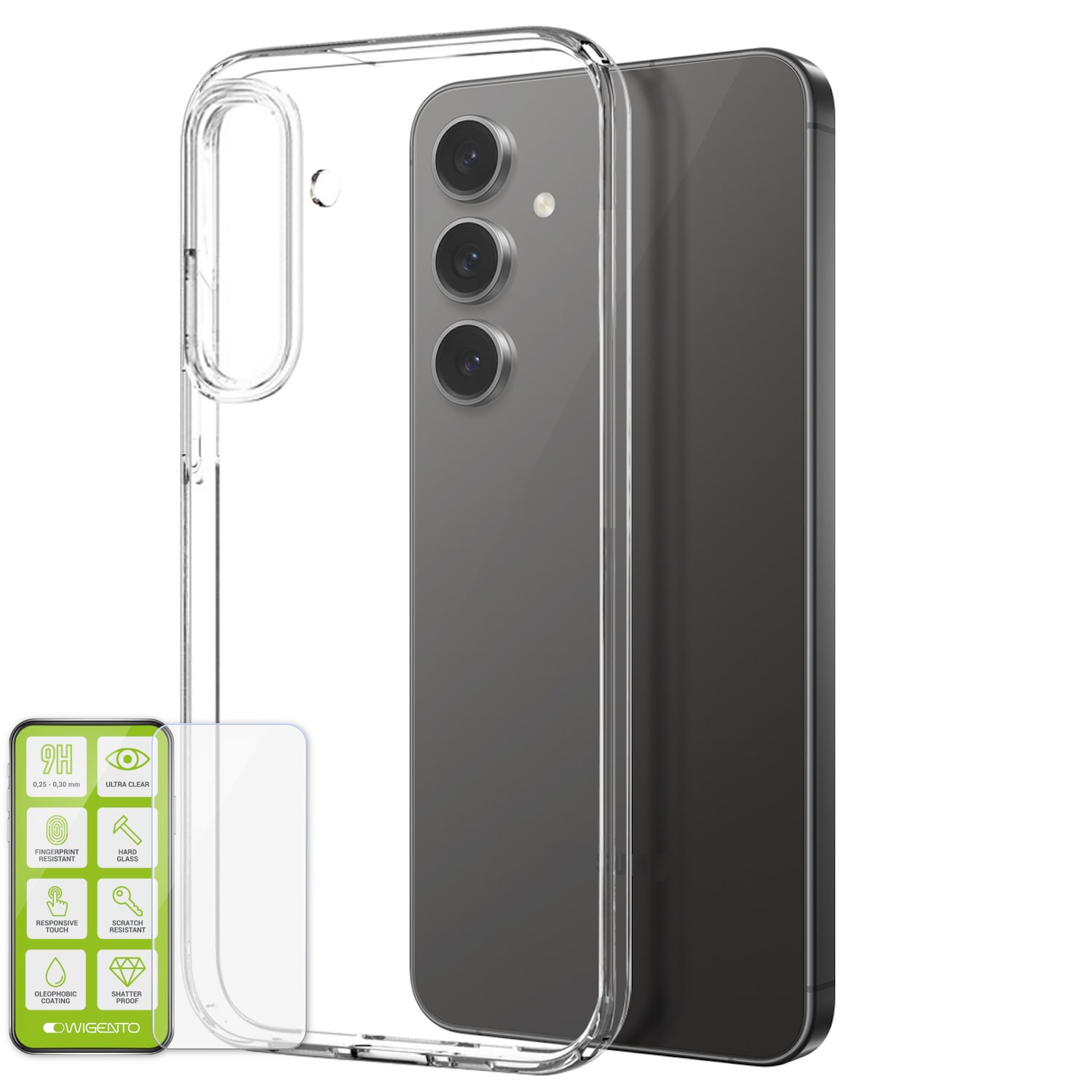 F&uuml;r Samsung Galaxy S25 Silikon TPU Handy H&uuml;lle Transparent + Hart Glas - Bild 1