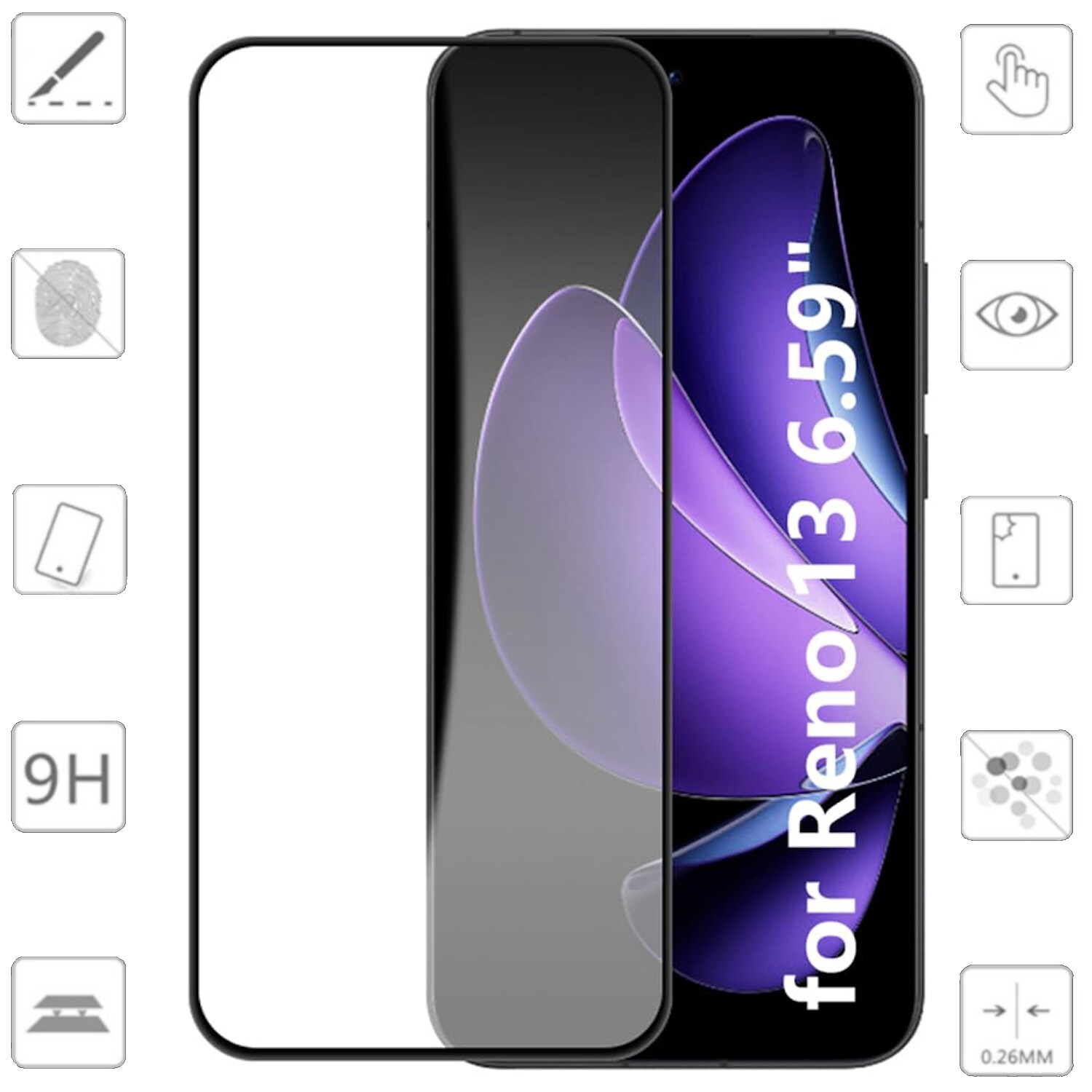F&uuml;r Oppo Reno 13 5G 1x 3D Premium Display H9 0,3mm Hart Glas Schutz - Bild 1