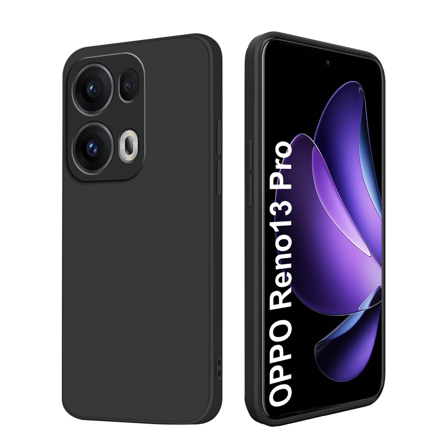 F&uuml;r Oppo Reno 13 Pro 5G Silikon TPU Schutz Handy H&uuml;lle Cover Schwarz - Bild 1