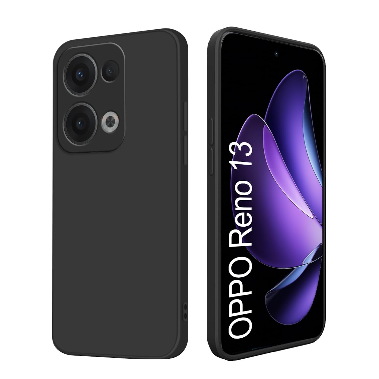 F&uuml;r Oppo Reno 13 5G Silikon TPU Schutz Handy H&uuml;lle Cover d&uuml;nn Schwarz - Bild 1