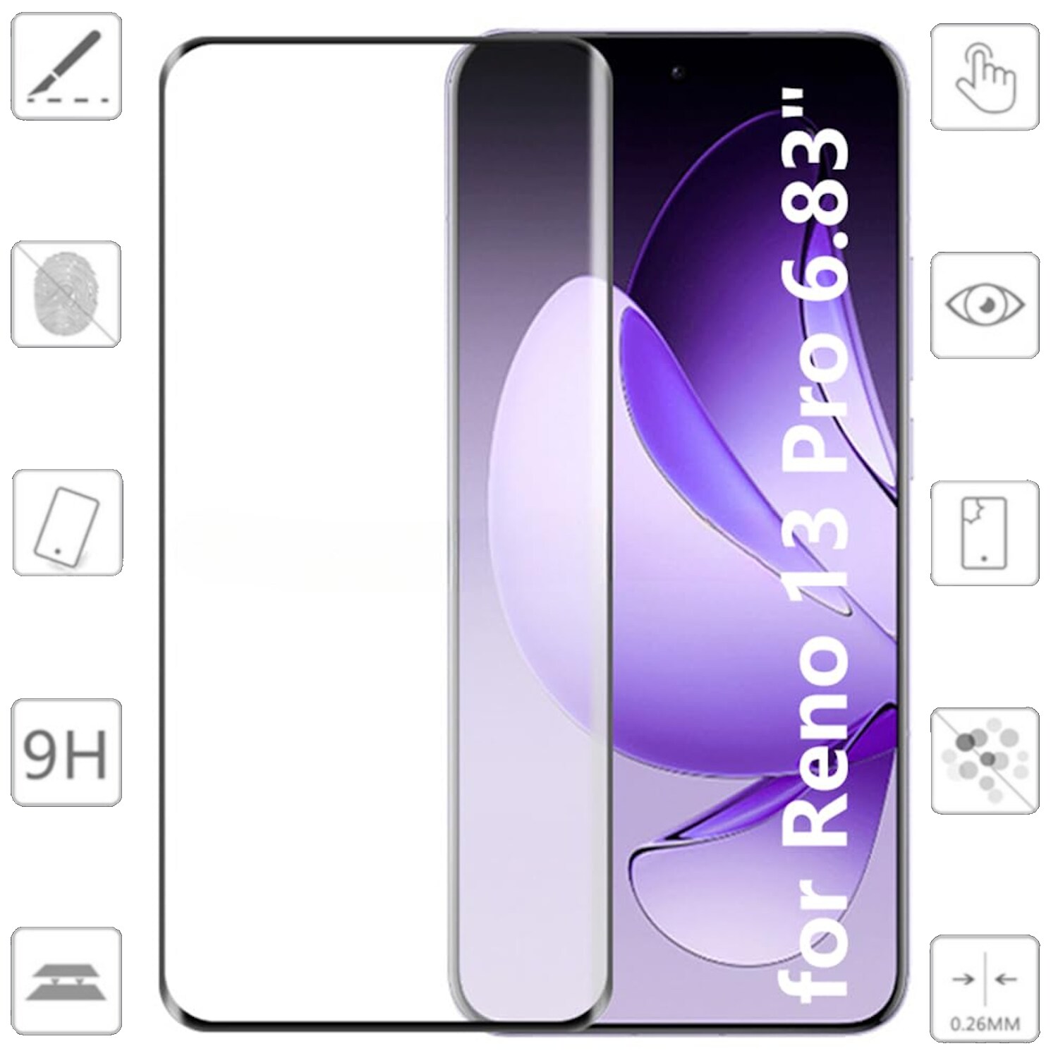 F&uuml;r Oppo Reno 13 Pro 5G 2x 4D LCD Full Curved H9 Hart Glas Schutz - Bild 1