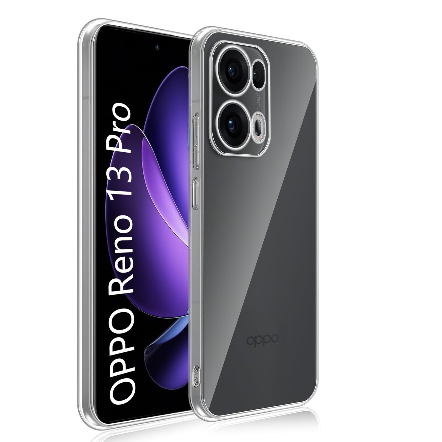F&uuml;r Oppo Reno 13 Pro Silikon TPU Schutz Handy H&uuml;lle Cover Transparent - Bild 1