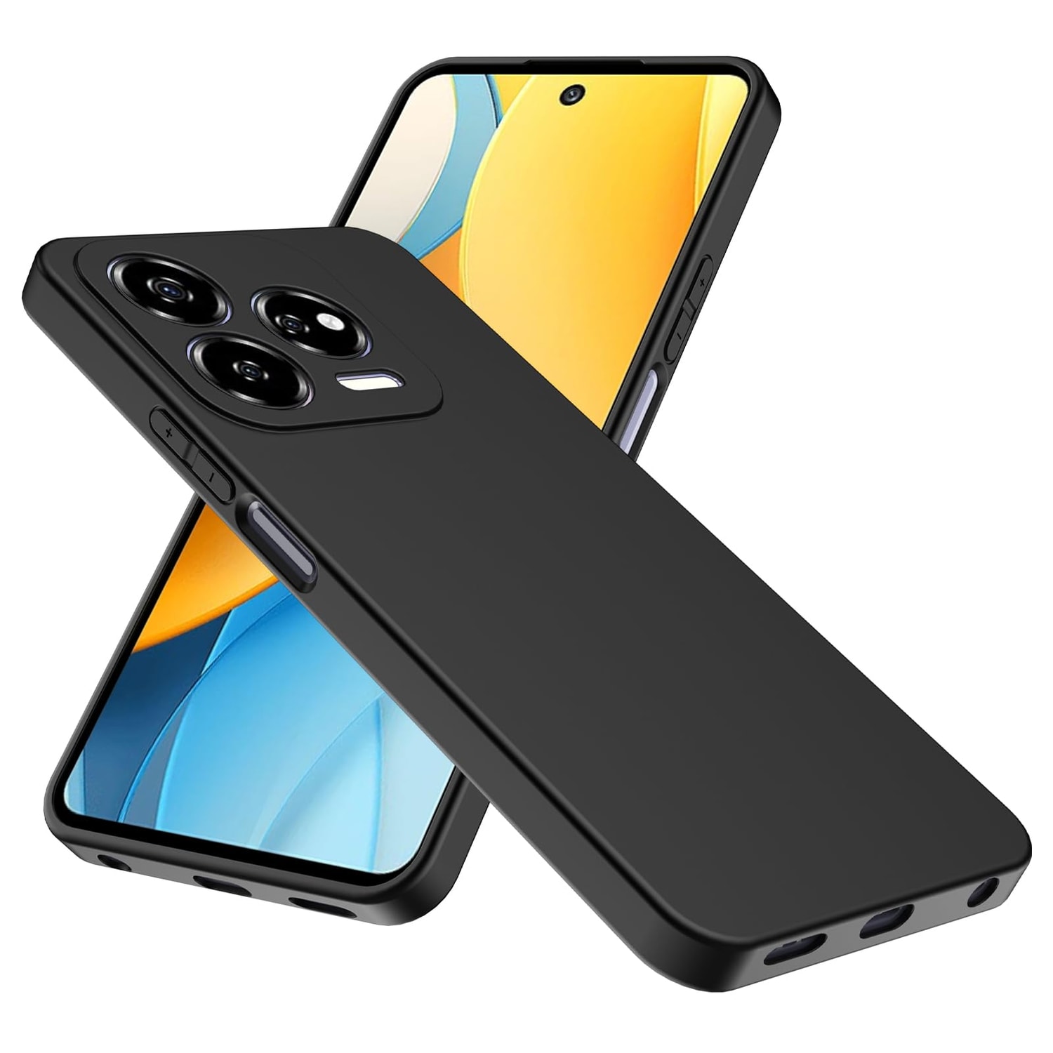 F&uuml;r ZTE Blade V70 Vita Silikon TPU Schutz Handy H&uuml;lle Cover Schwarz - Bild 1