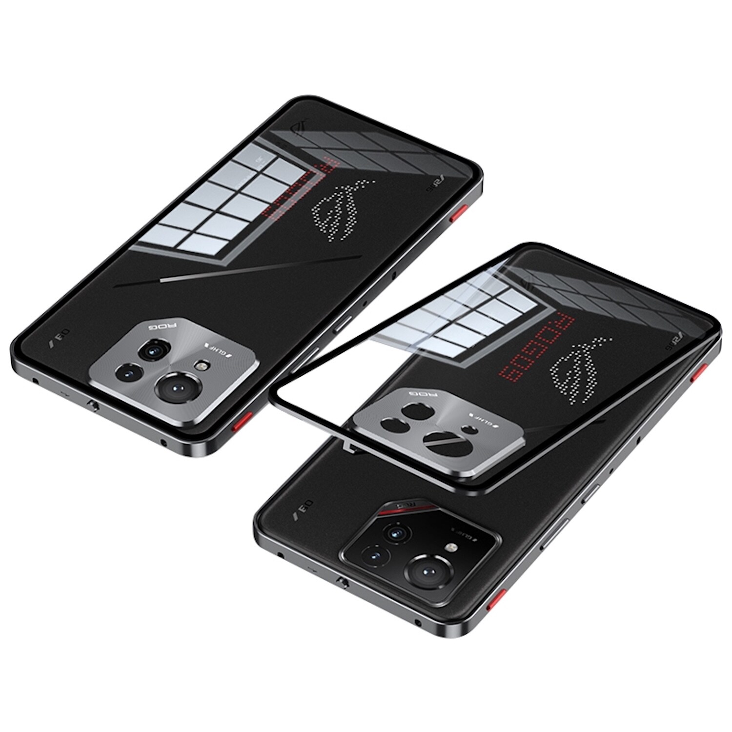 F&uuml;r Asus ROG Phone 9 / 9 Pro Snap Metall Rahmen Mattierte H&uuml;lle Grau - Bild 1