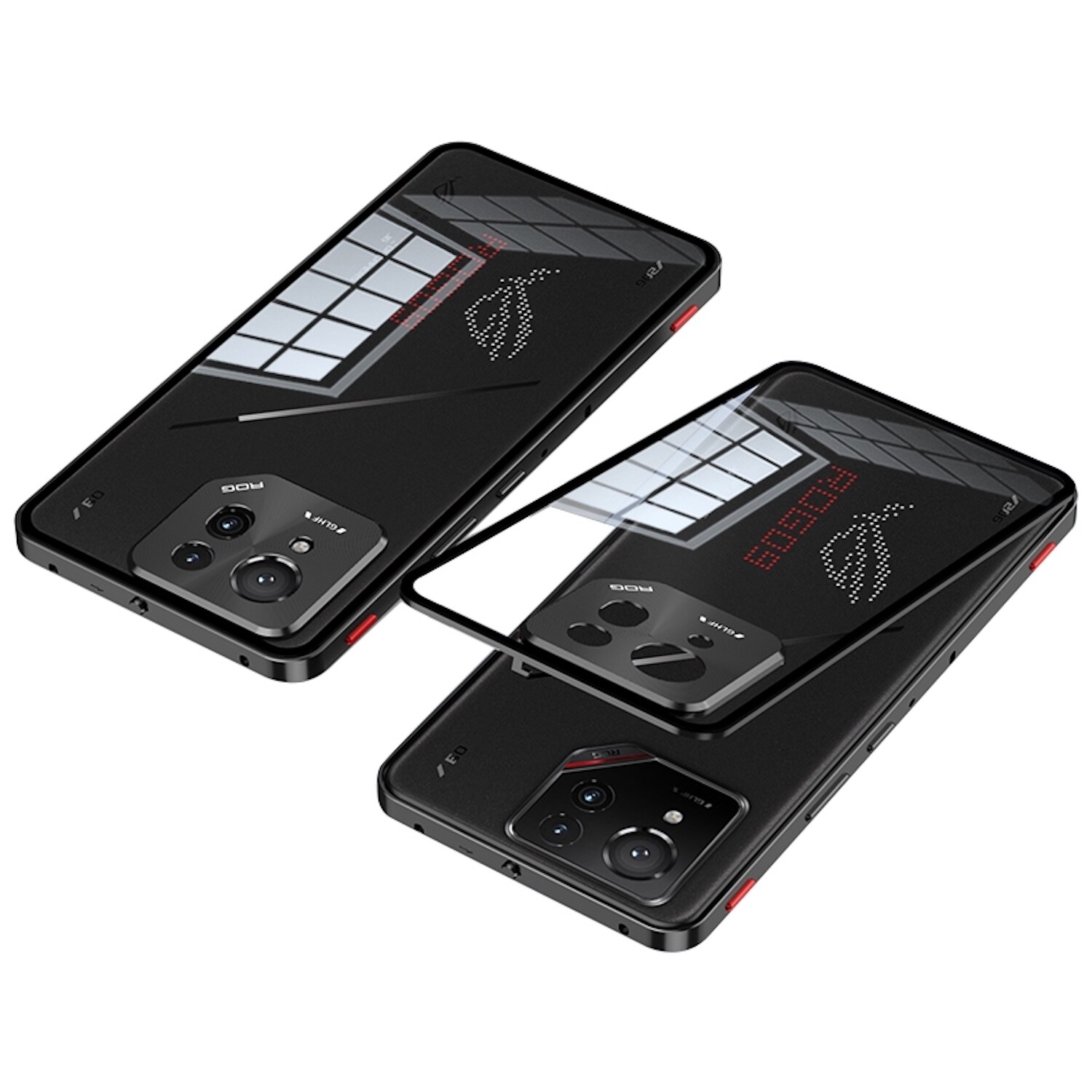 F&uuml;r Asus ROG Phone 9 / 9 Pro Snap Metall Rahmen Mattiert H&uuml;lle Schwarz - Bild 1
