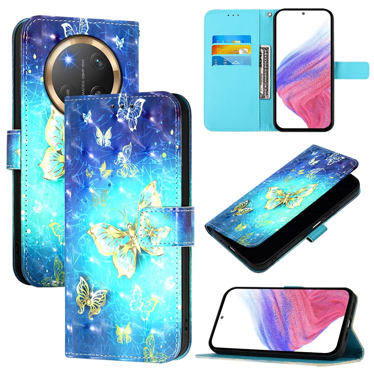 F&uuml;r Honor Magic 7 Lite / X9c Kunstleder Book Wallet Motiv Tasche H&uuml;lle - Bild 1