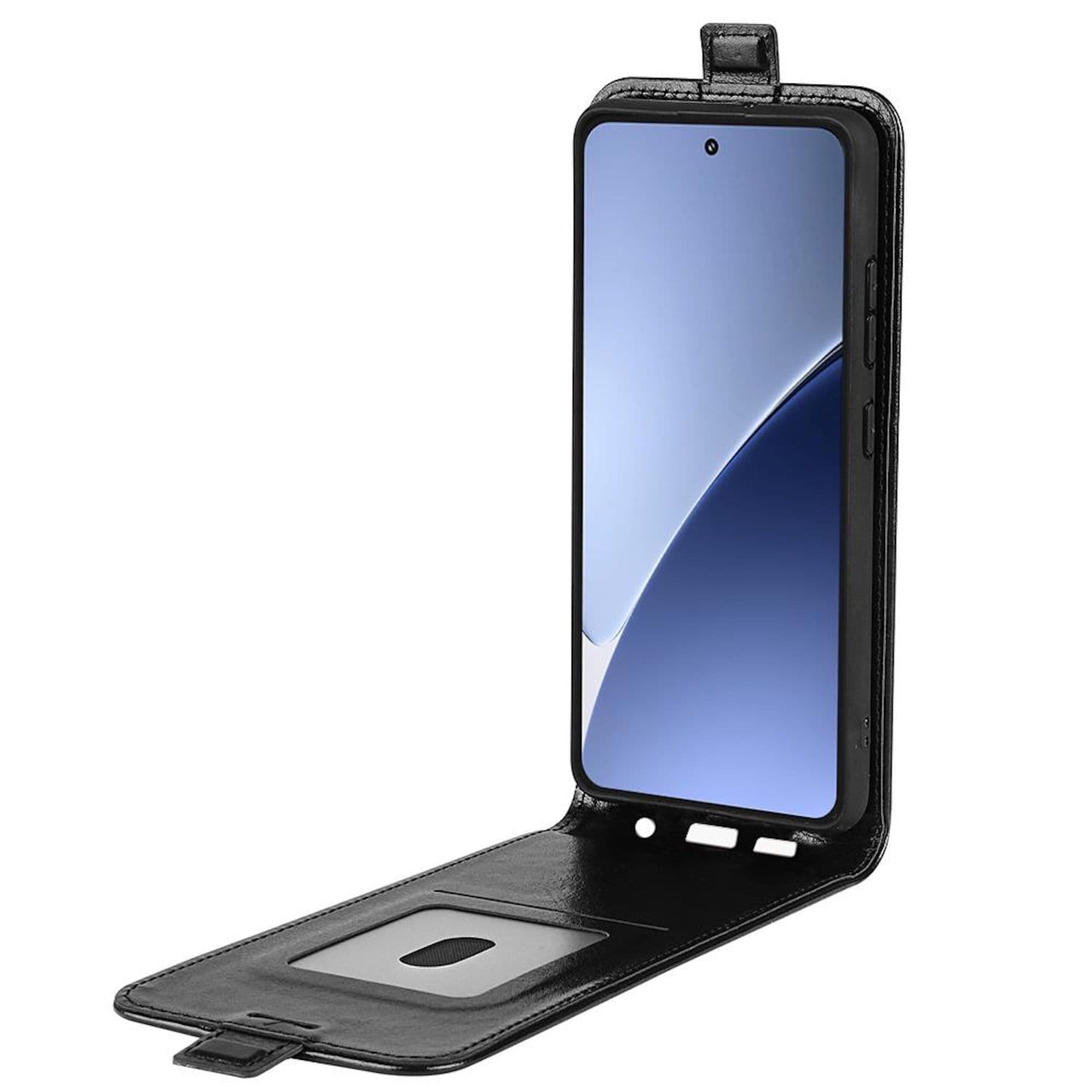 F&uuml;r Xiaomi 15 Pro Vertikale Flip Handy Schutz Tasche H&uuml;lle Schwarz - Bild 1