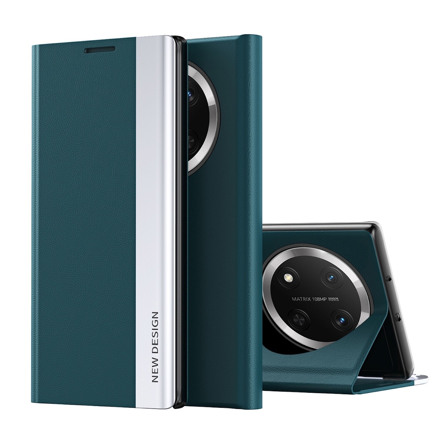 F&uuml;r Honor Magic 7 Lite / X9c Electroplated Flip Kunstleder H&uuml;lle Gr&uuml;n - Bild 1