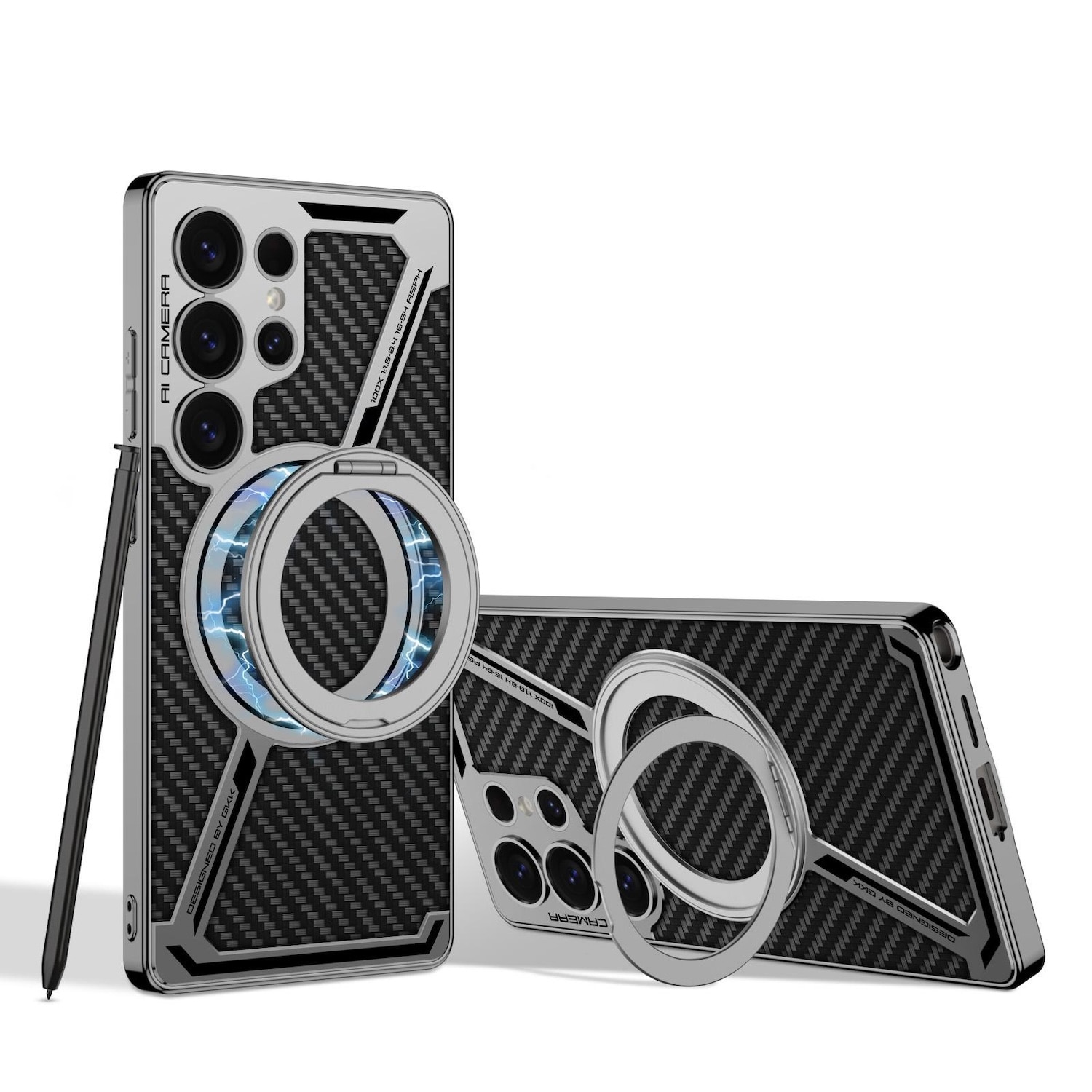 F&uuml;r Samsung Galaxy S25 Ultra GKK Magsafe Z Design Schutz H&uuml;lle Carbon - Bild 1