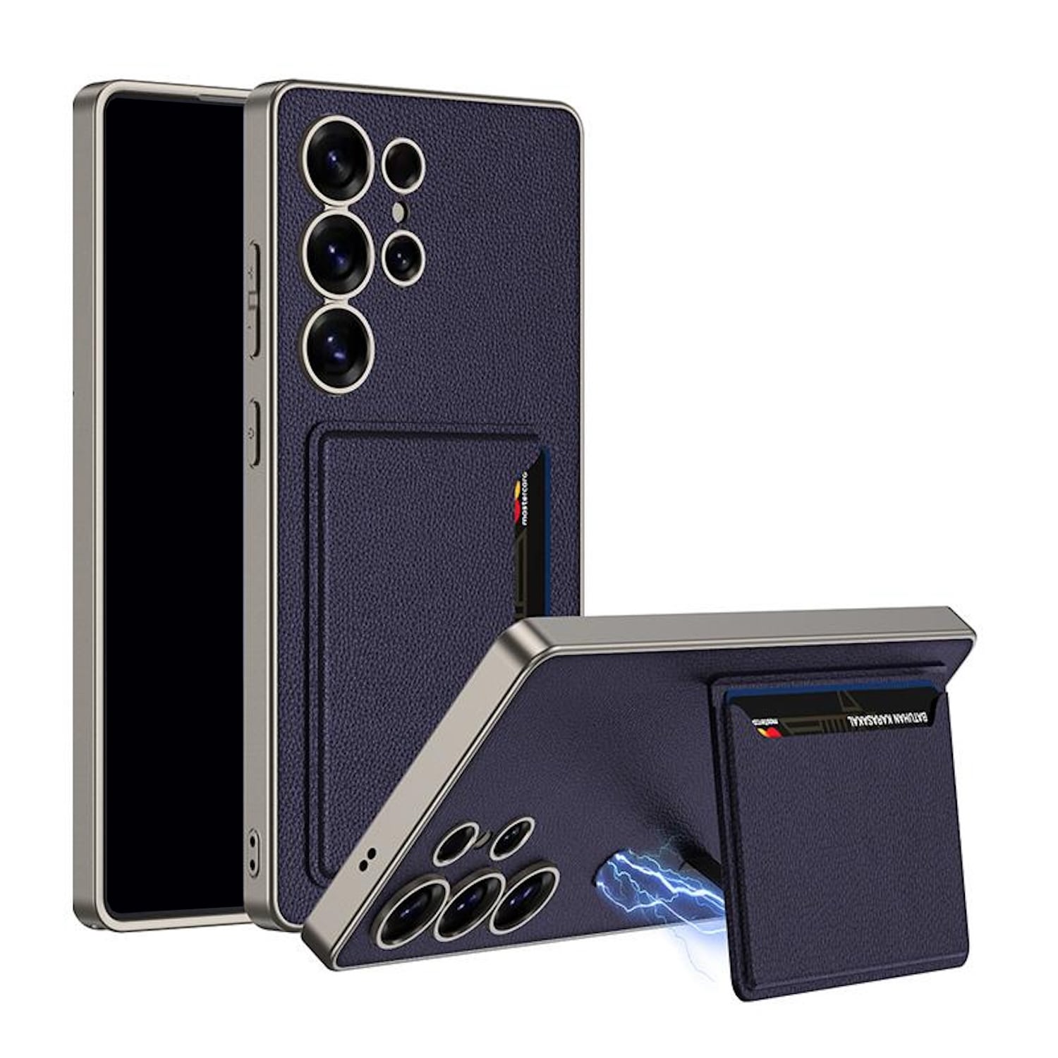 F&uuml;r Samsung Galaxy S25 Ultra GKK Kunstleder H&uuml;lle Kartenf&auml;chern Lila - Bild 1