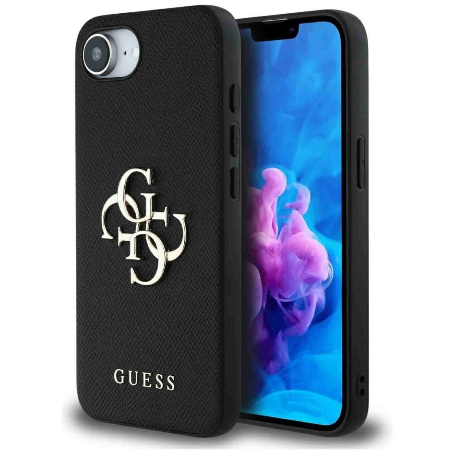 Guess Apple iPhone 16e Big Logo Small Classic Schutzh&uuml;lle Case Schwarz - Bild 1
