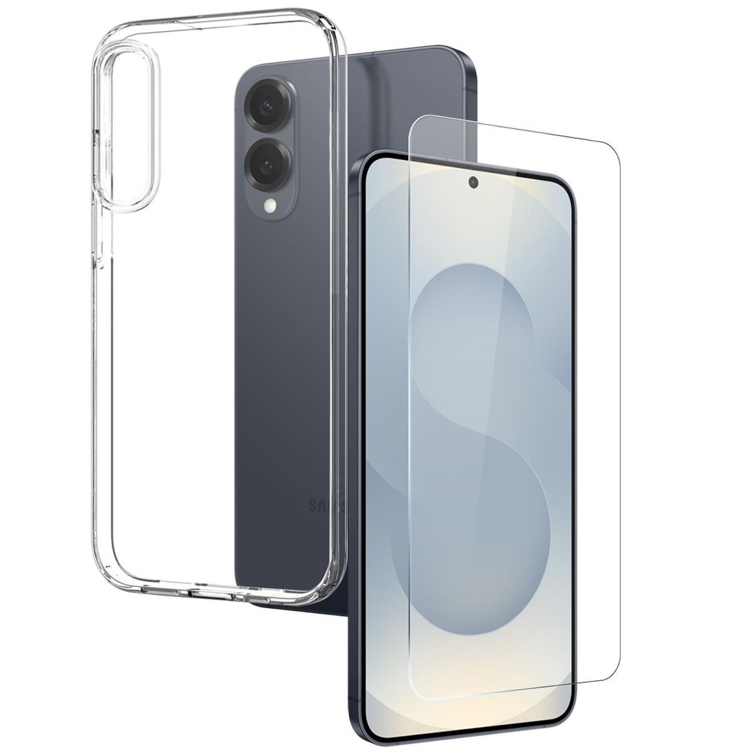 F&uuml;r Samsung Galaxy S25 Edge 5G Silikon TPU H&uuml;lle Transparent + 9H Glas - Bild 1