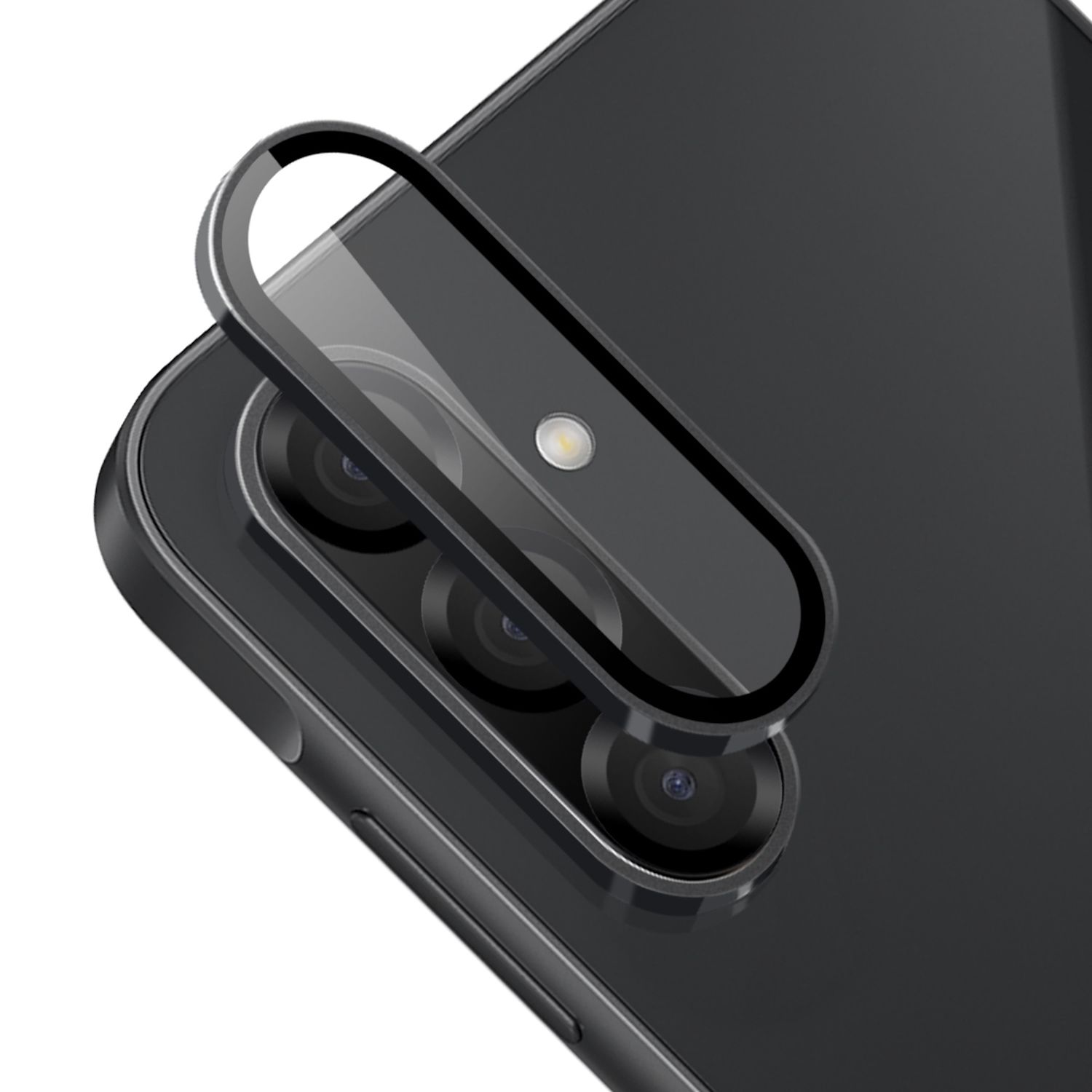 F&uuml;r Samsung Galaxy A26 / A36 / A56 Aluminium Ring + Hart Glas Schwarz - Bild 1