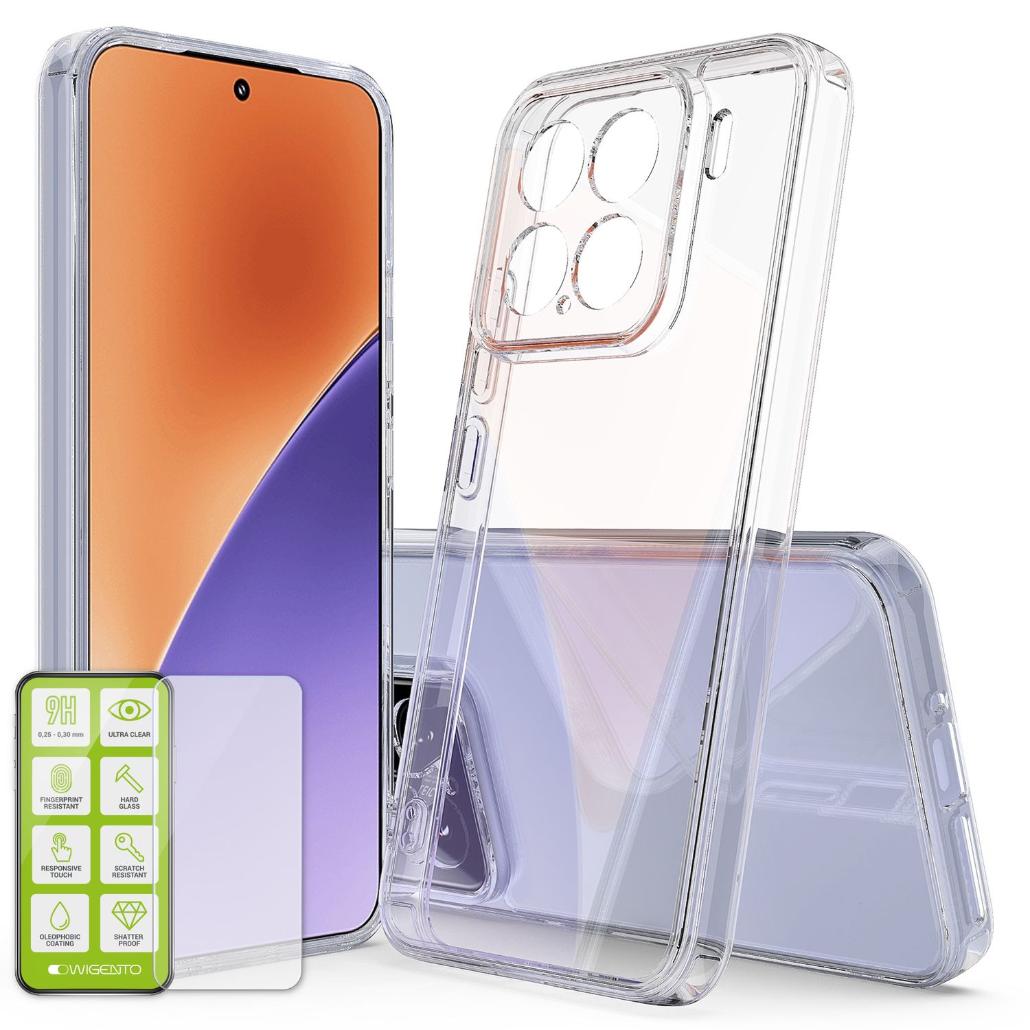 F&uuml;r Xiaomi 15 Silikon TPU Schutz H&uuml;lle Transparent + H9 Hart Glas - Bild 1