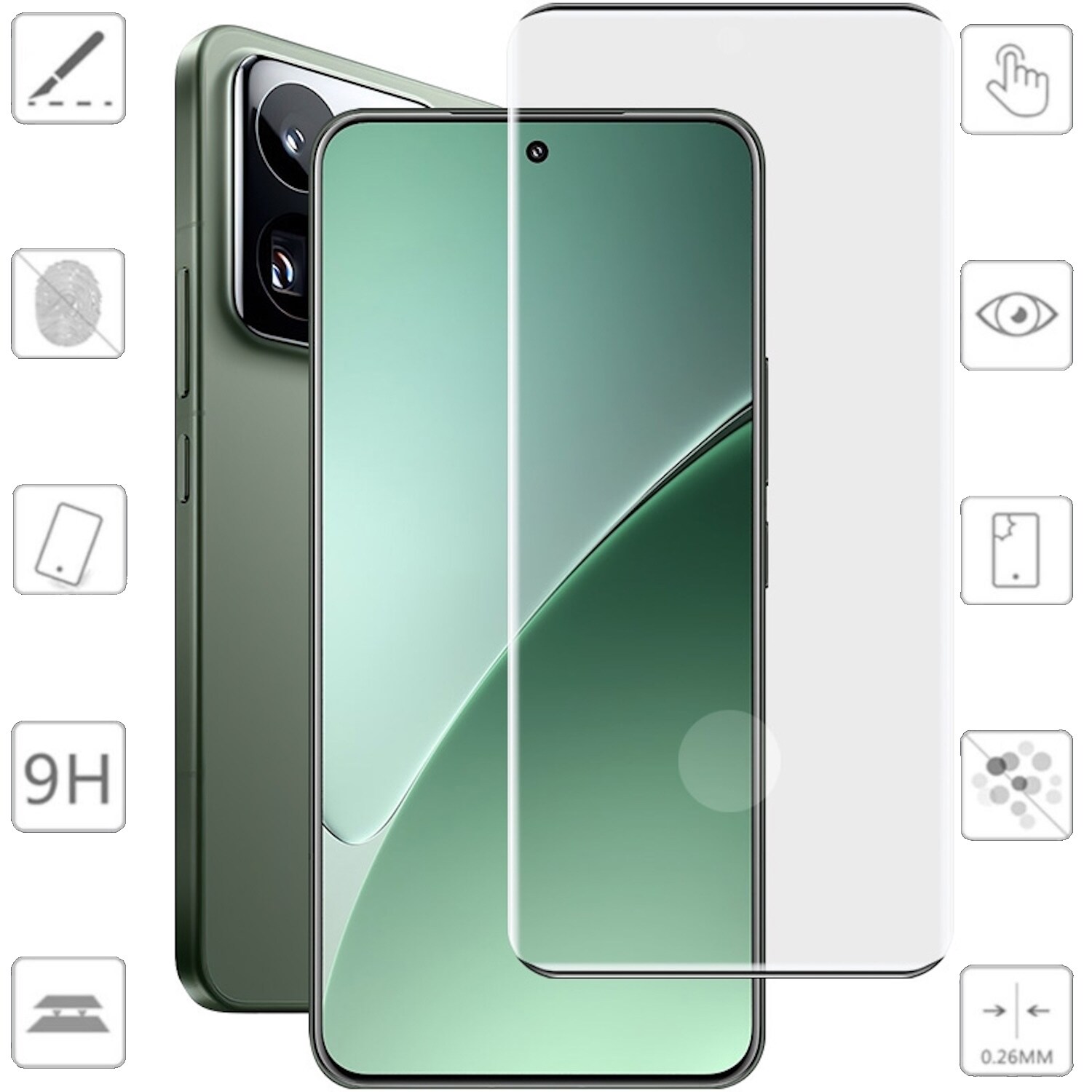 F&uuml;r Xiaomi 15 Pro / 15 Ultra 1x 4D Full Curved Hart Glas Folie Schutz - Bild 1