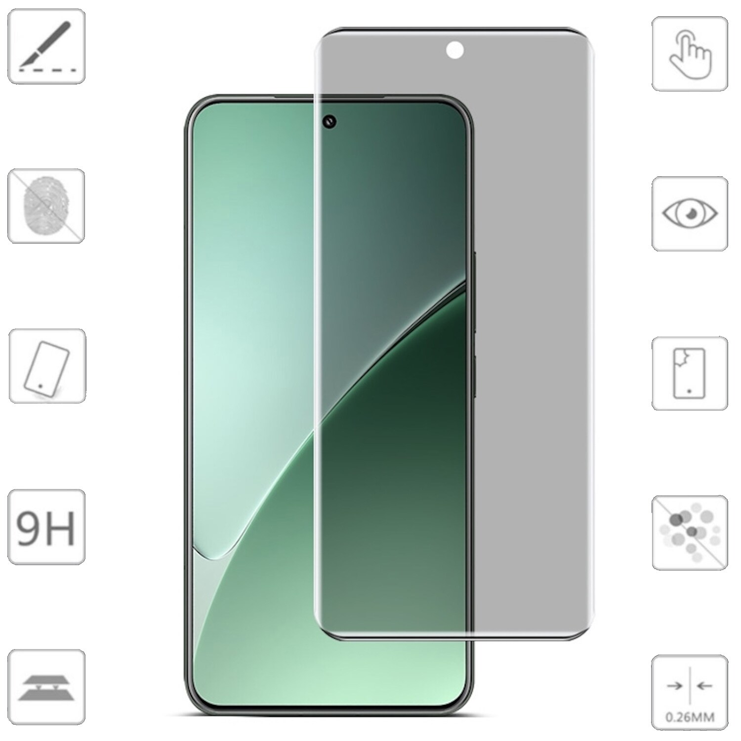 F&uuml;r Xiaomi 15 Pro / 15 Ultra 4D Privacy Full Curved Hart Glas Schutz - Bild 1