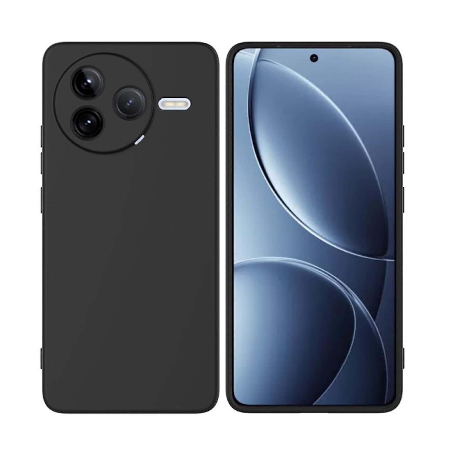 F&uuml;r Xiaomi Poco F7 Pro Silikon TPU Schutz H&uuml;lle Cover Flexibel Schwarz - Bild 1