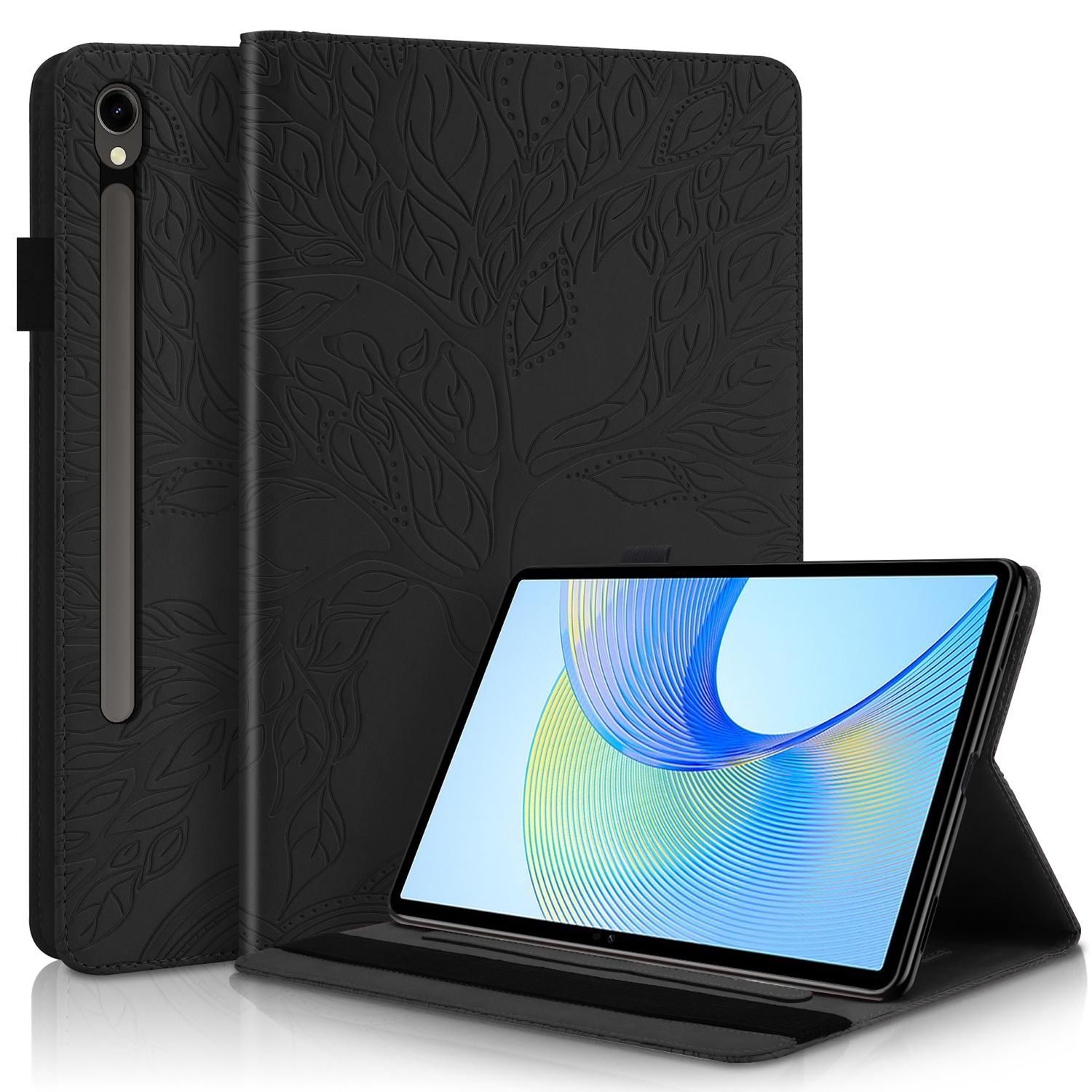F&uuml;r Samsung Galaxy Tab S10 Plus / S9 Plus Kunstleder Tasche Schwarz - Bild 1