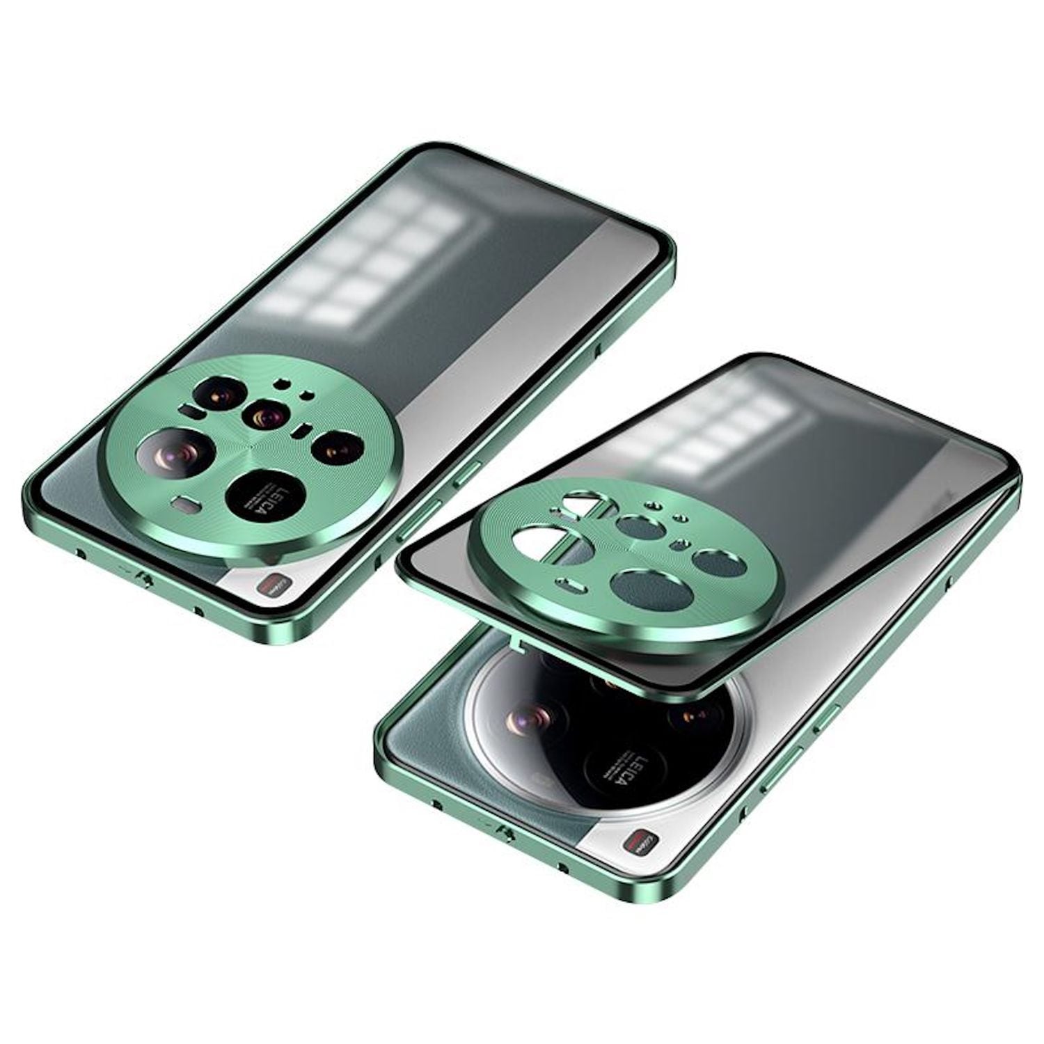 F&uuml;r Xiaomi 15 Ultra Snap Verschluss Metall Rahmen Mattierte H&uuml;lle Gr&uuml;n - Bild 1