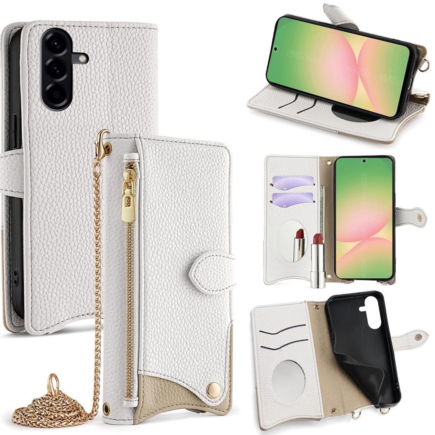 Hochwertige Design Crossbody Chain Kunstleder Schutz Tasche f&uuml;r Smartphones - Bild 1