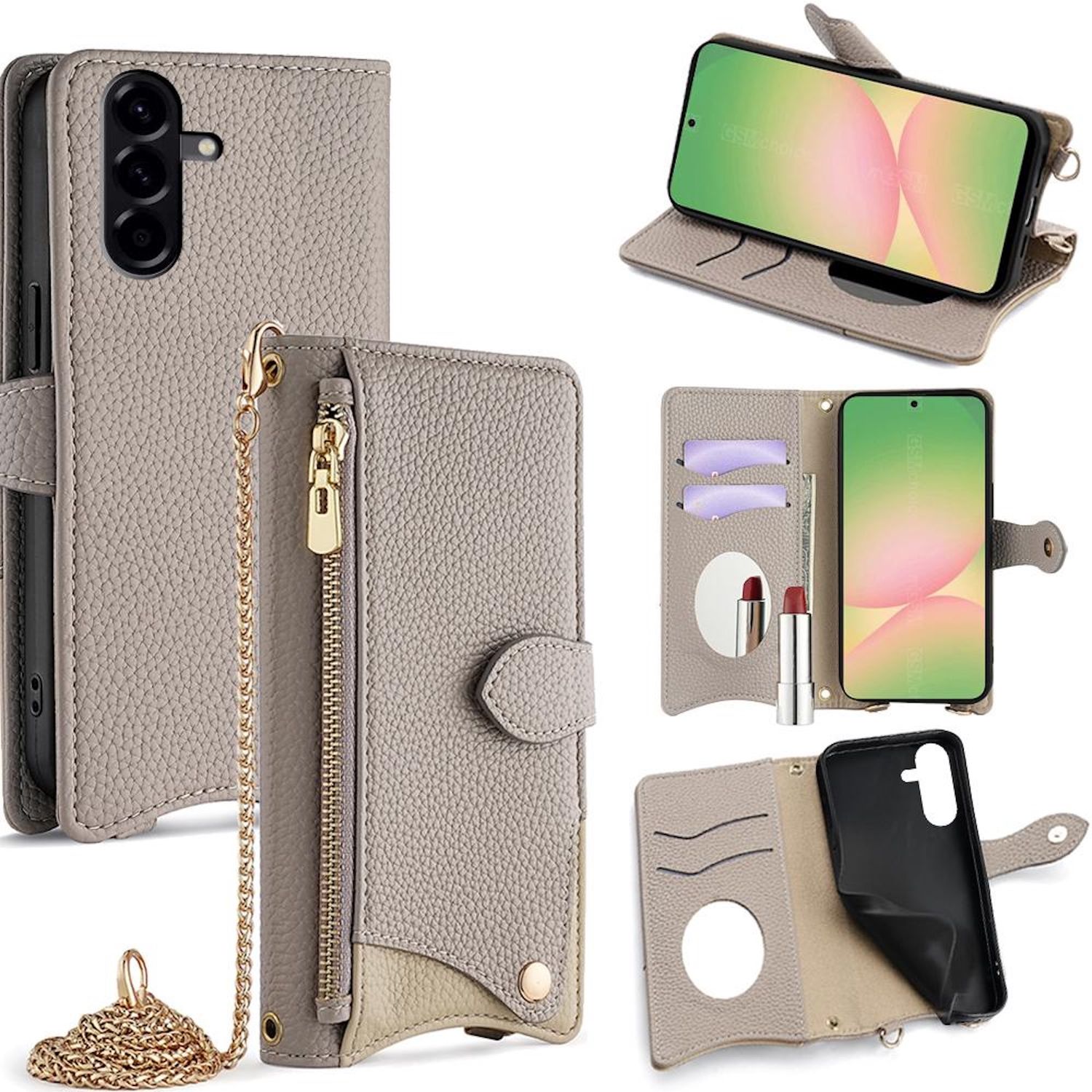 Hochwertige Design Crossbody Chain Kunstleder Schutz Tasche f&uuml;r Smartphones - Bild 1