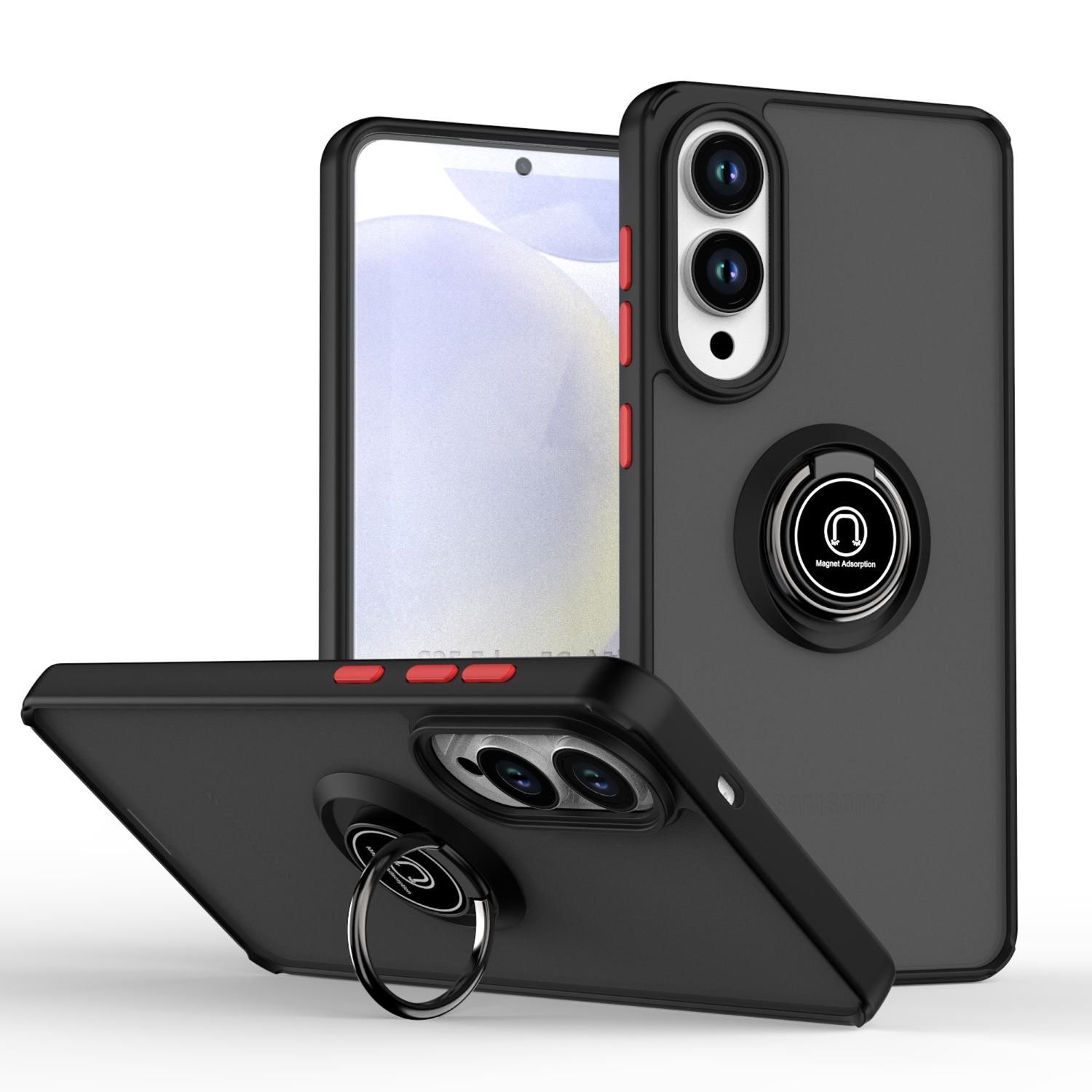 F&uuml;r Samsung Galaxy S25 Edge 5G Design TPU Schutz H&uuml;lle Schwarz / Rot - Bild 1