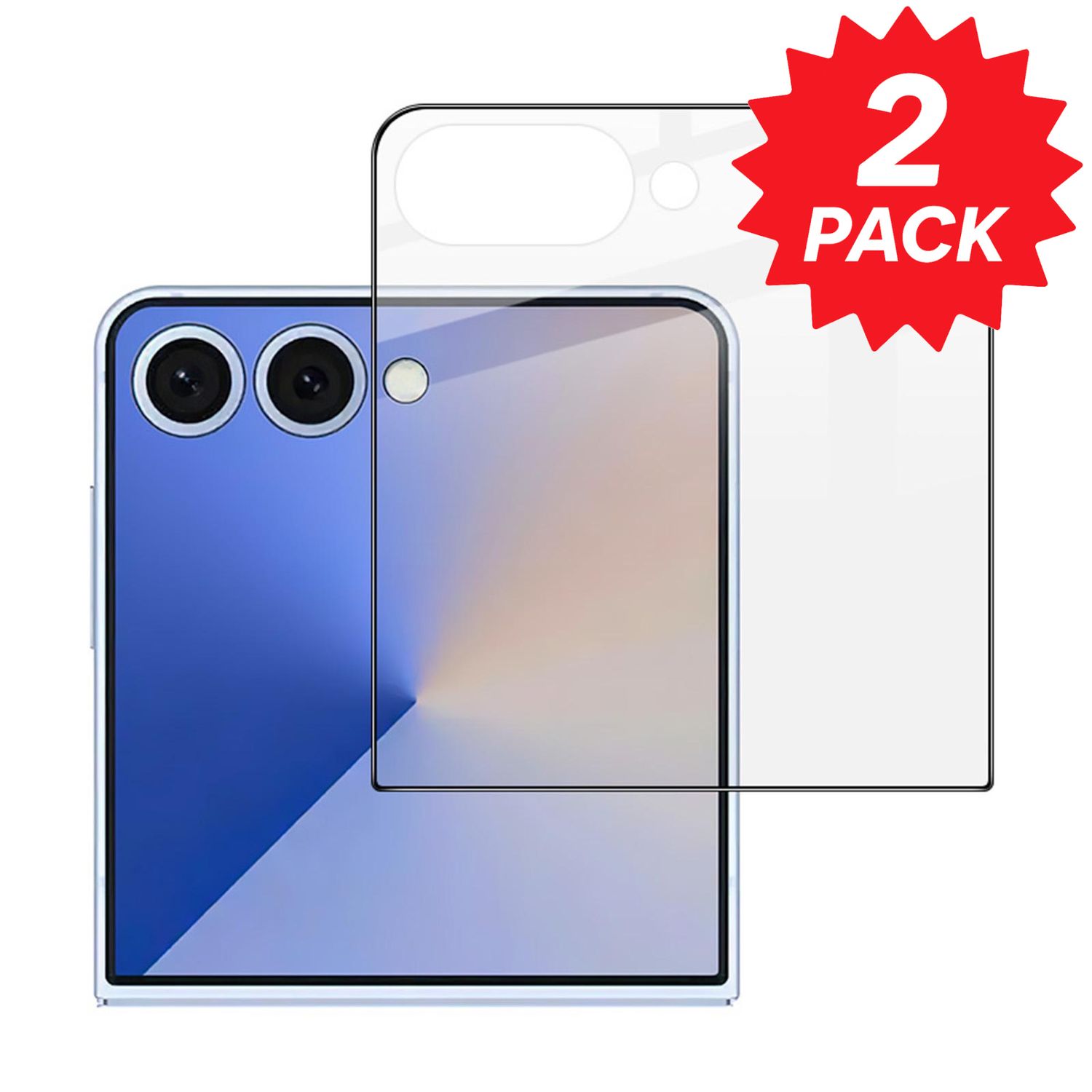 F&uuml;r Samsung Galaxy Z Flip7 5G 2x Back Screen 3D Full Schutz Hart Glas - Bild 1