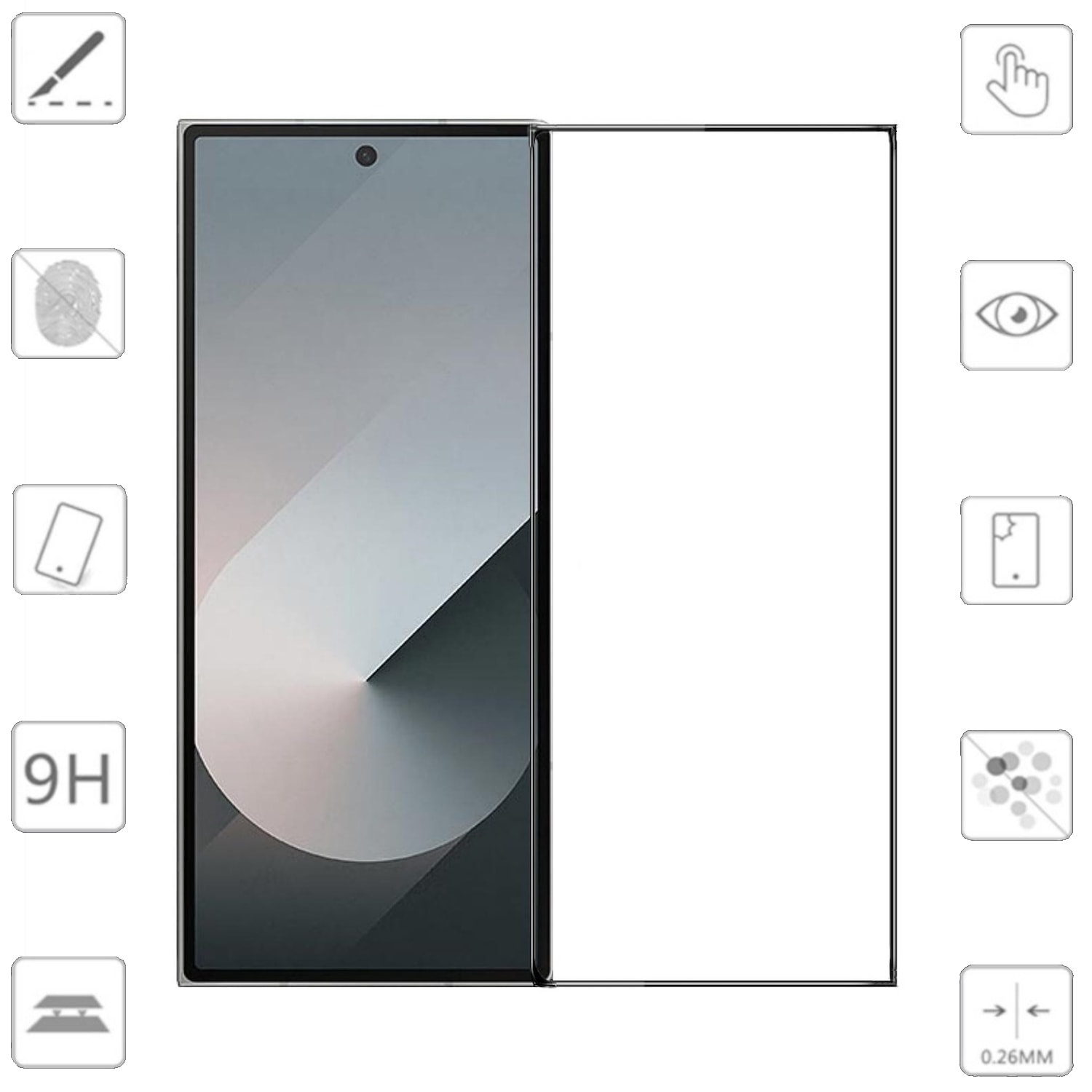 F&uuml;r Samsung Galaxy Z Fold7 5G 1x 3D Premium Full 9H 0,3 mm Hart Glas - Bild 1