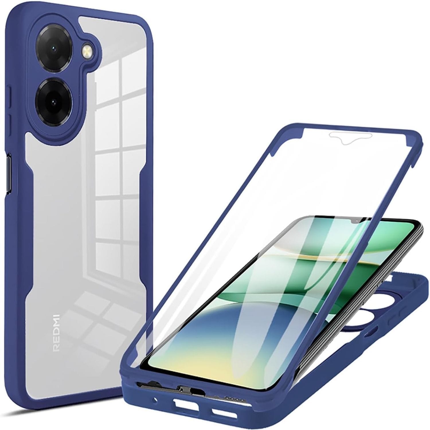 F&uuml;r Xiaomi Redmi A5 4G Full Body 360 Acrylic Hybrid TPU H&uuml;lle D- Blau - Bild 1