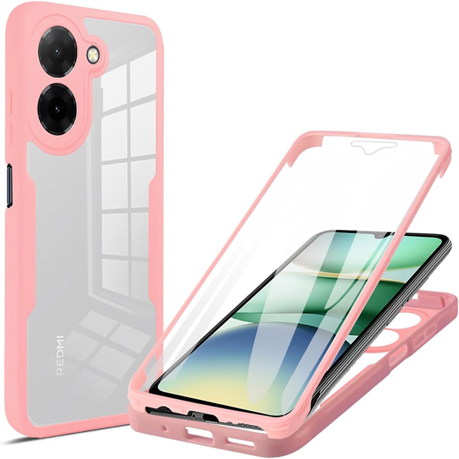 F&uuml;r Xiaomi Redmi A5 4G Full Body 360 Acrylic Hybrid TPU H&uuml;lle Rosa - Bild 1