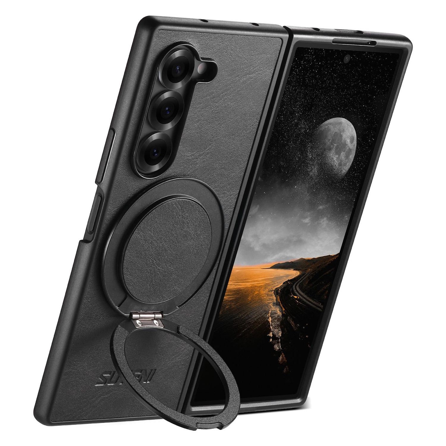 F&uuml;r Samsung Galaxy Z Fold7 Suteni MagSafe 360 Grad Ring H&uuml;lle Schwarz - Bild 1