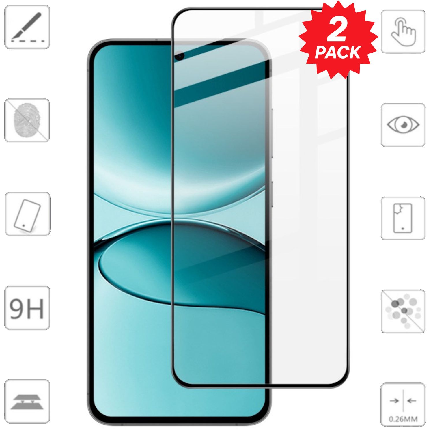 F&uuml;r Samsung Galaxy S25 FE 2x 3D Premium Full 9H 0,3mm Hart Glas Folie - Bild 1
