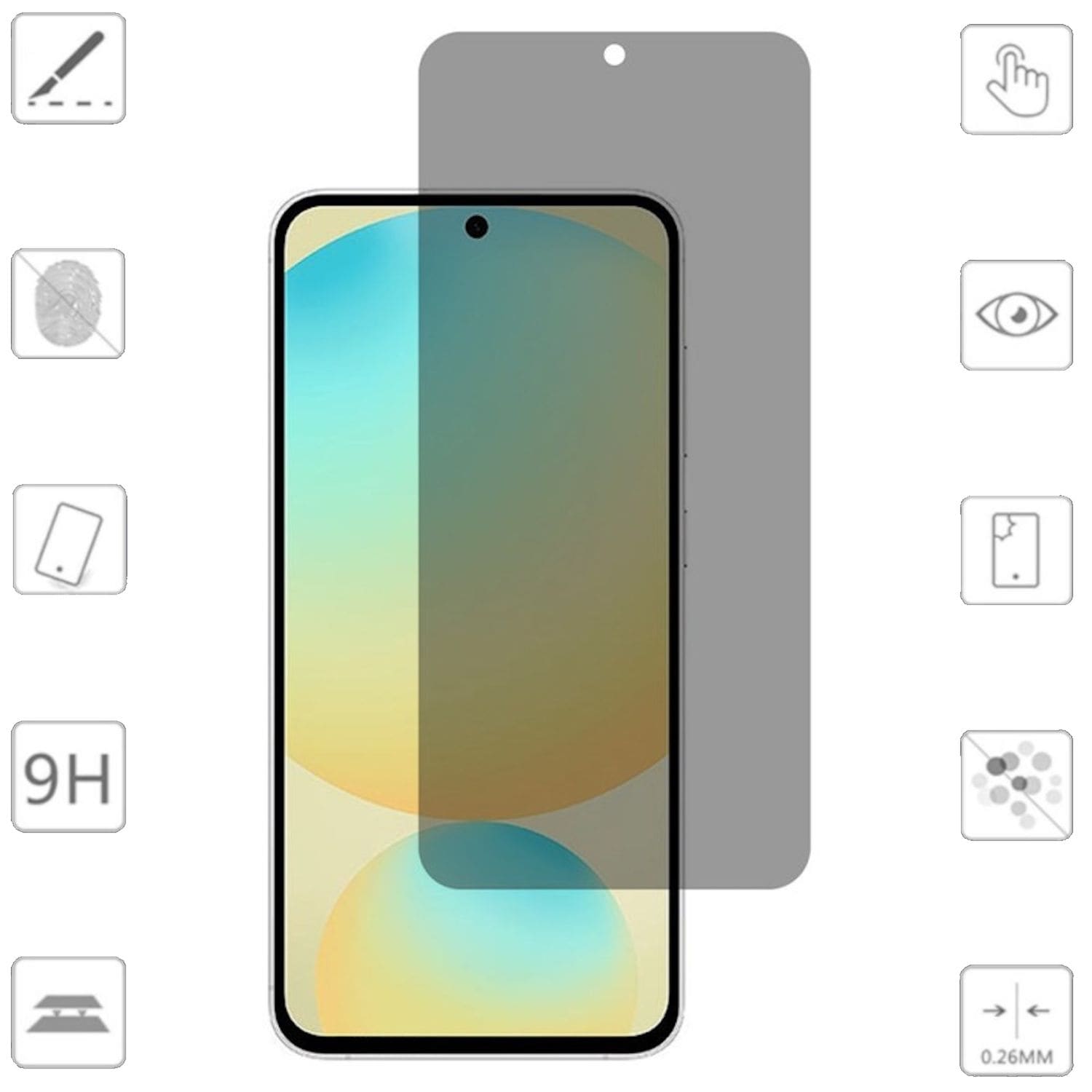 F&uuml;r Samsung Galaxy S25 FE 1x 2.5D 0,26mm Privacy Display 9H Hart Glas - Bild 1