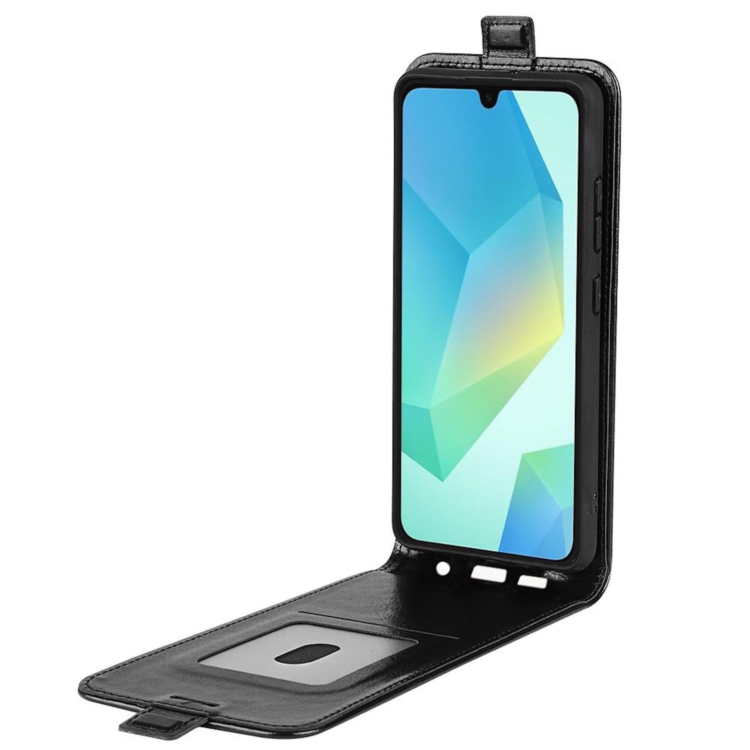 F&uuml;r Samsung Galaxy A17 5G / 4G Kunstleder Flip Schutz H&uuml;lle Schwarz - Bild 1