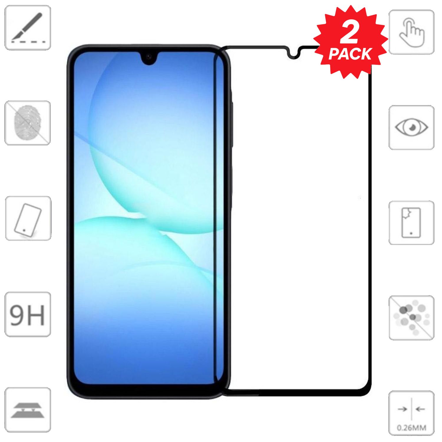 F&uuml;r Samsung Galaxy A17 5G / 4G 2x 3D Premium Full 9H 0,3mm Hart Glas - Bild 1